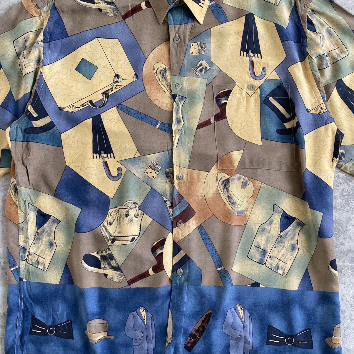 Pierre Cardin Vintage Pierre Cardin Pop Art Rayon Button Up Shirt Size US XL / EU 56 / 4 - 8 Thumbnail
