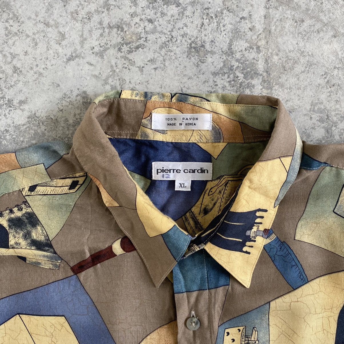 Pierre Cardin Vintage Pierre Cardin Pop Art Rayon Button Up Shirt Size US XL / EU 56 / 4 - 11 Thumbnail