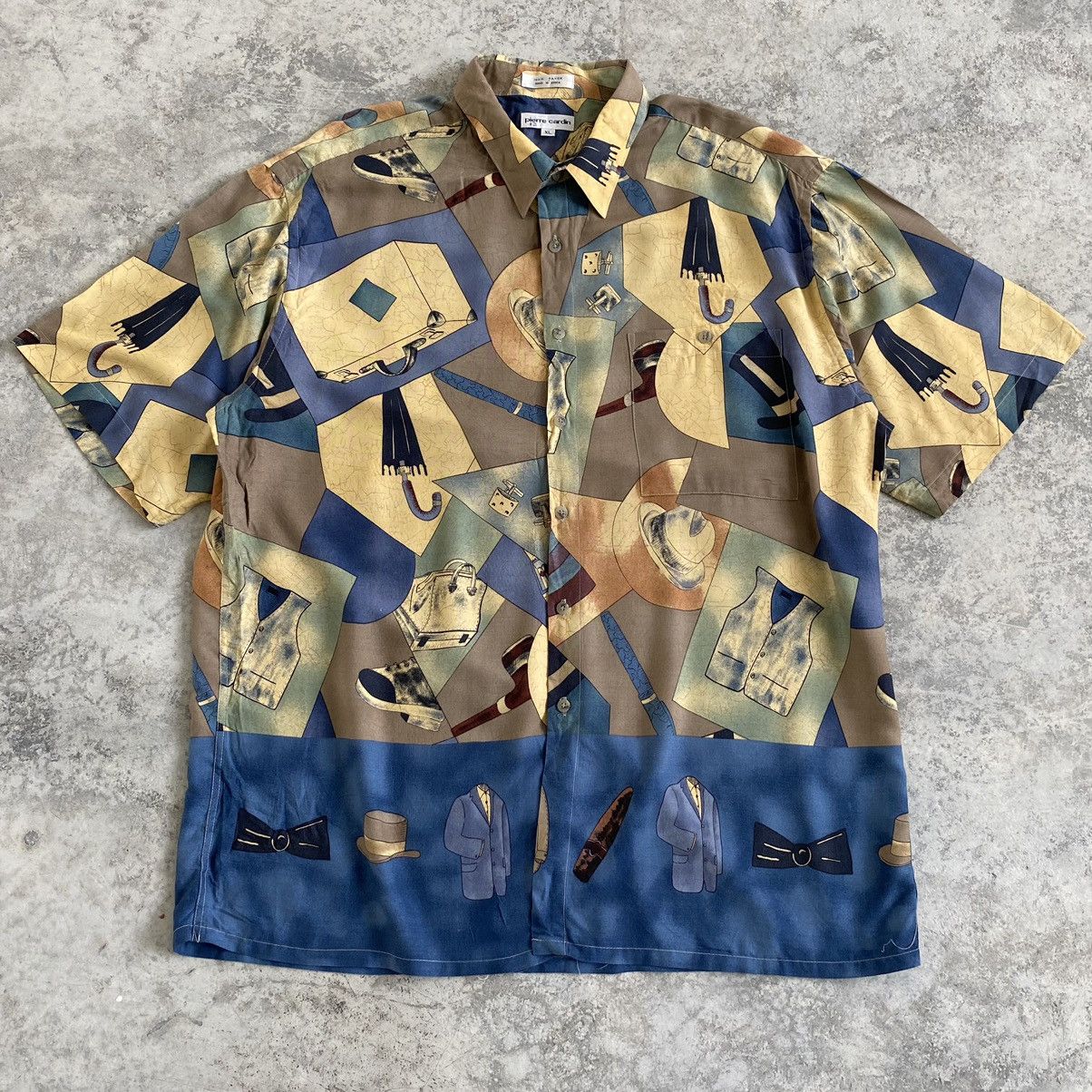 Pierre Cardin Vintage Pierre Cardin Pop Art Rayon Button Up Shirt Size US XL / EU 56 / 4 - 2 Thumbnail