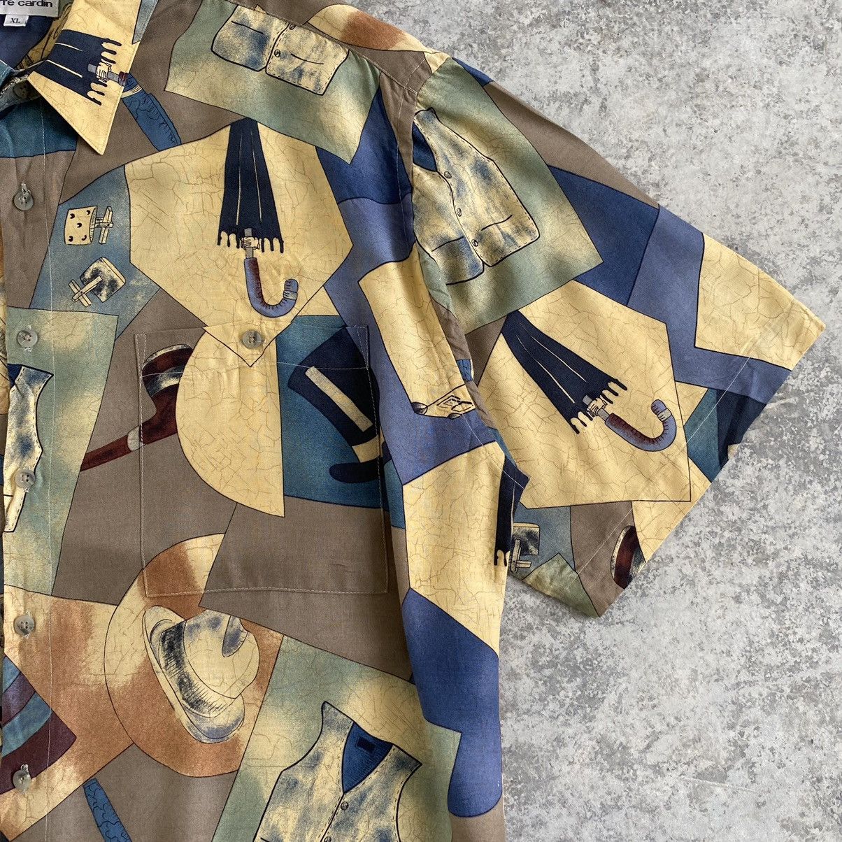Pierre Cardin Vintage Pierre Cardin Pop Art Rayon Button Up Shirt Size US XL / EU 56 / 4 - 6 Thumbnail