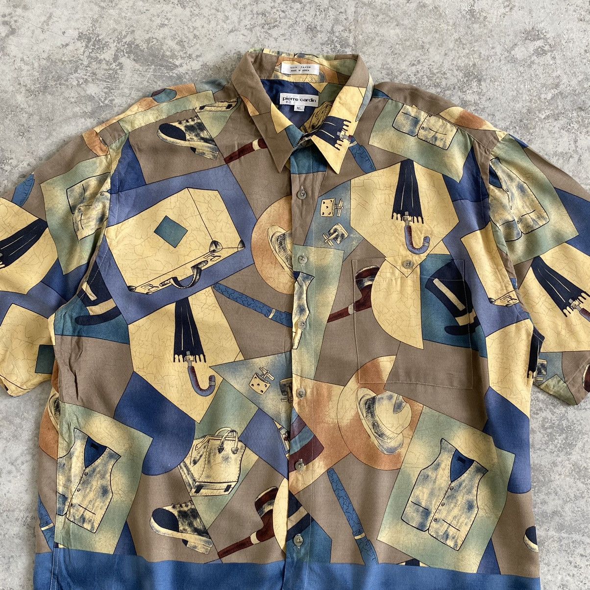 Pierre Cardin Vintage Pierre Cardin Pop Art Rayon Button Up Shirt Size US XL / EU 56 / 4 - 3 Thumbnail