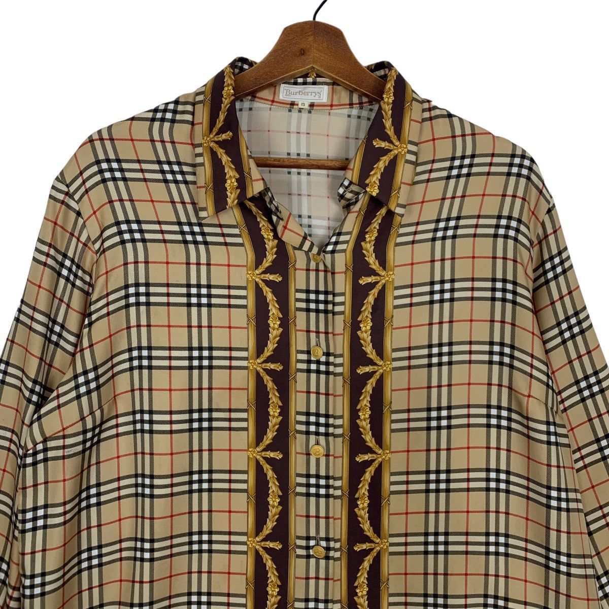 Burberry × Vintage Burrberry Button-down Collar Check Bolies Shirt Size M / US 6-8 / IT 42-44 - 2 Thumbnail