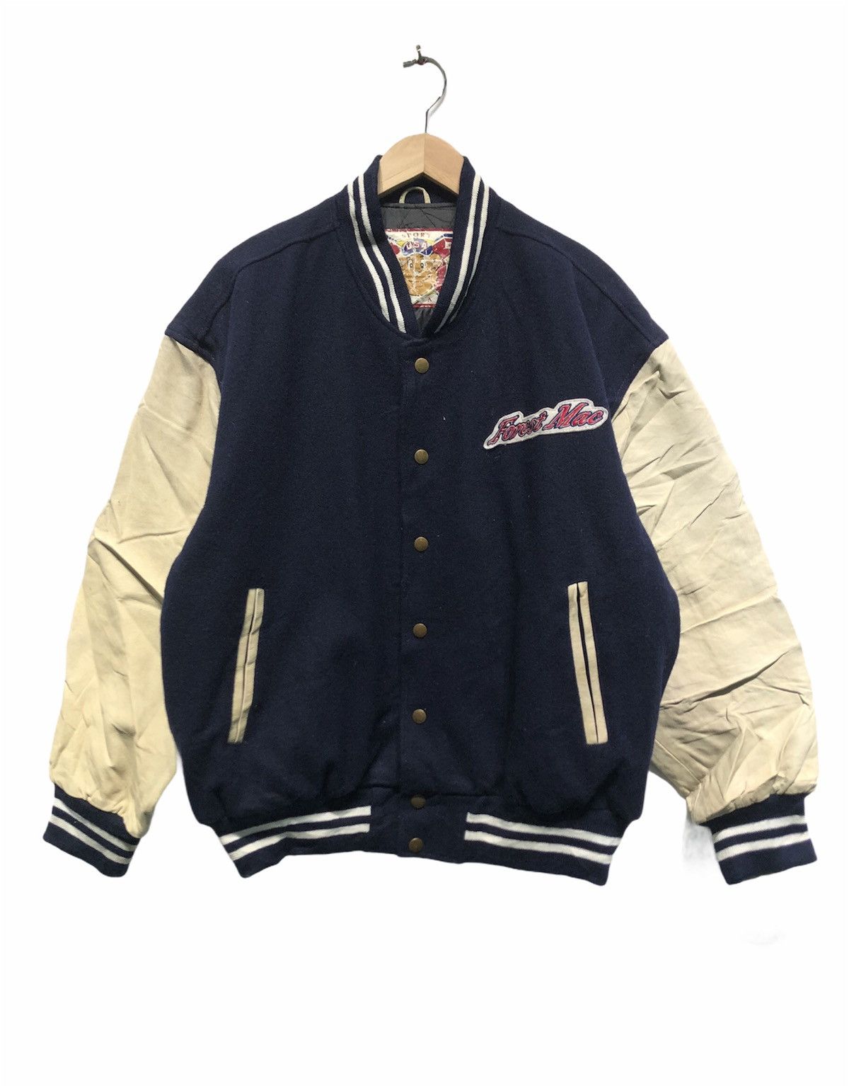 Vintage AJ1 Forest Mac World Natural Association Varsity Jacket Size US L / EU 52-54 / 3 - 2 Thumbnail