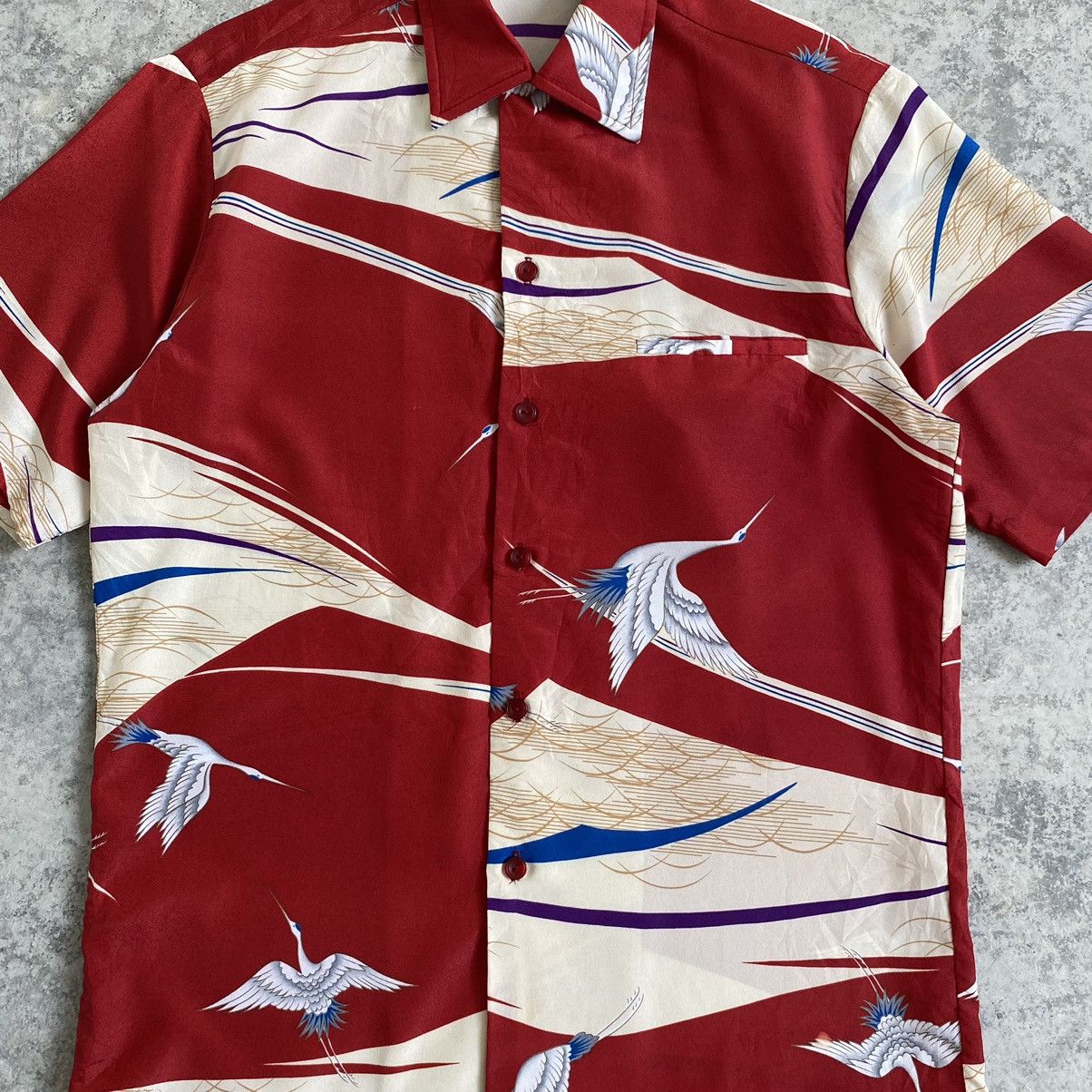 Vintage VTG 70’s Cranes Bird Single Stitch Polyester Shirt Size US S / EU 44-46 / 1 - 6 Thumbnail