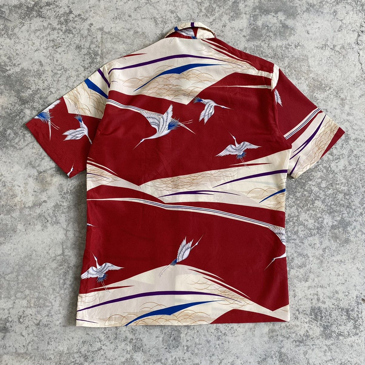 Vintage VTG 70’s Cranes Bird Single Stitch Polyester Shirt Size US S / EU 44-46 / 1 - 13 Thumbnail