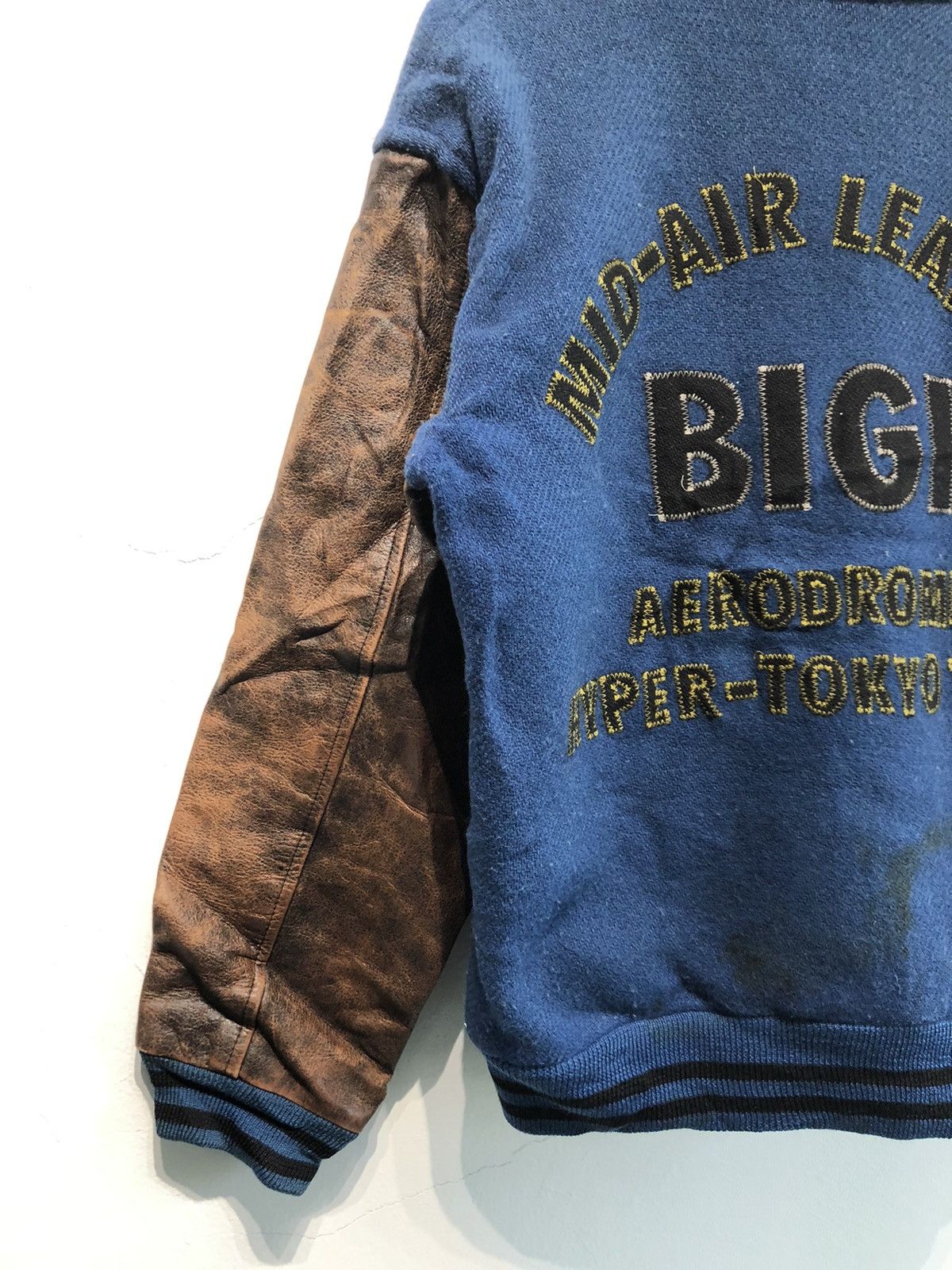 BIGI Bigi Big Logo Wool Leather Varsity Jacket Size US L / EU 52-54 / 3 - 8 Thumbnail