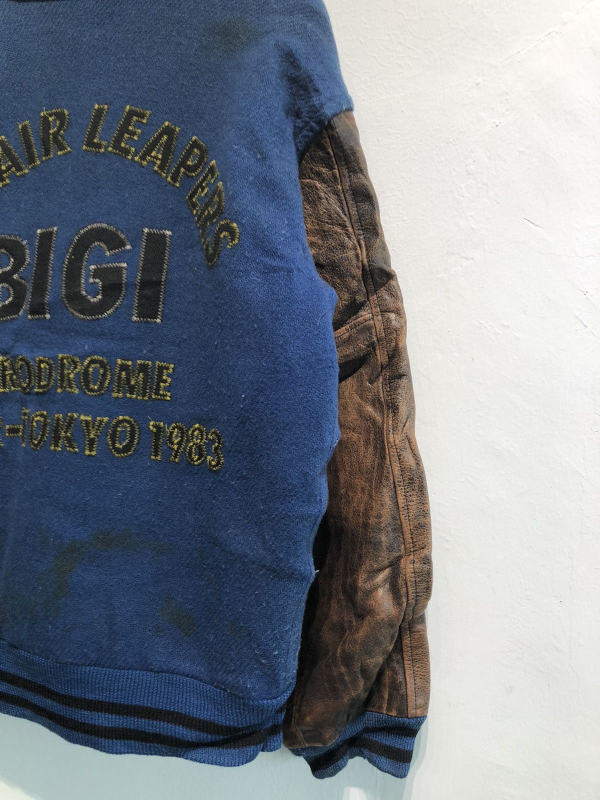 BIGI Bigi Big Logo Wool Leather Varsity Jacket Size US L / EU 52-54 / 3 - 9 Thumbnail