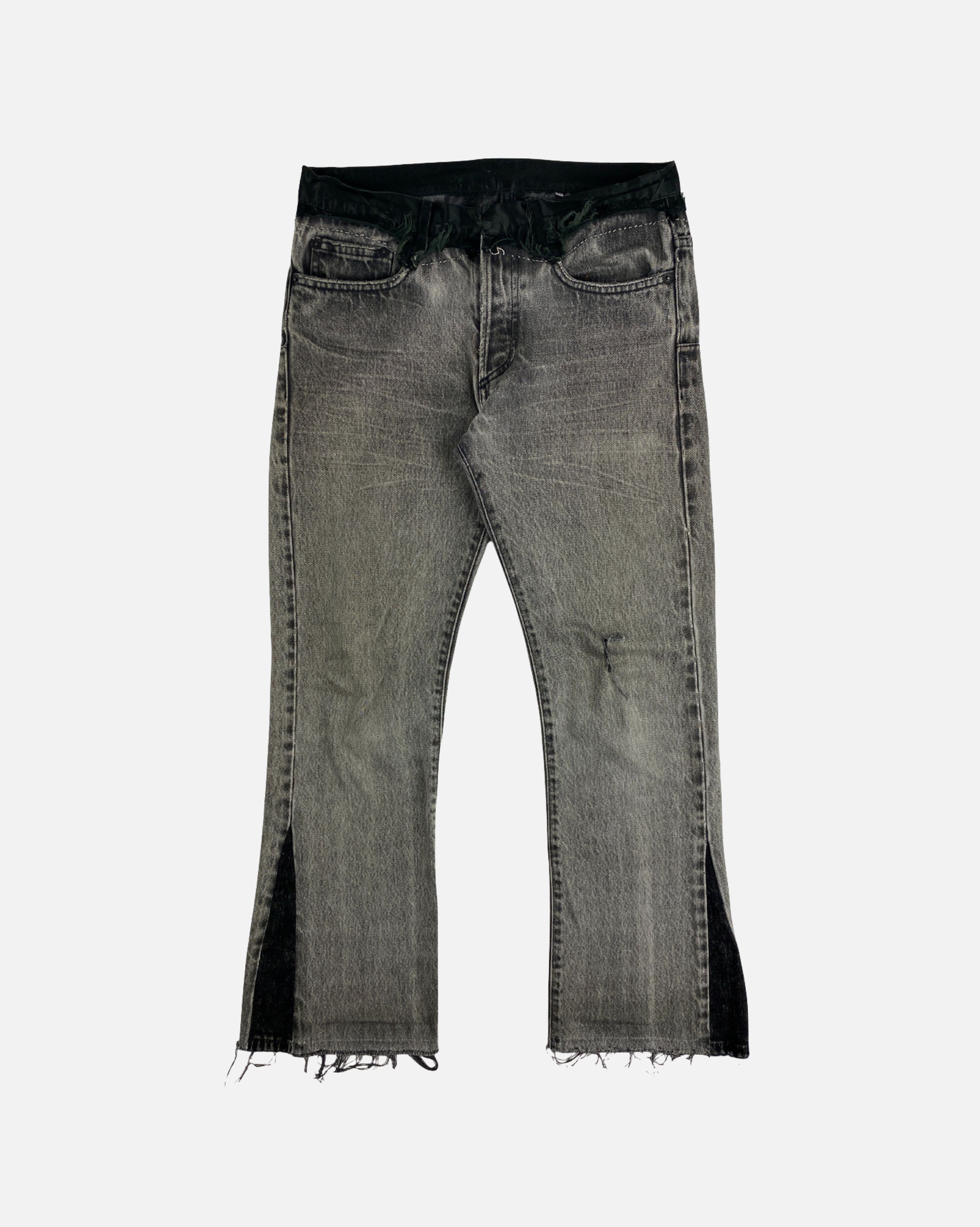 Pre-owned Dior Aw06 Grey Flared Cummerbund Jeans