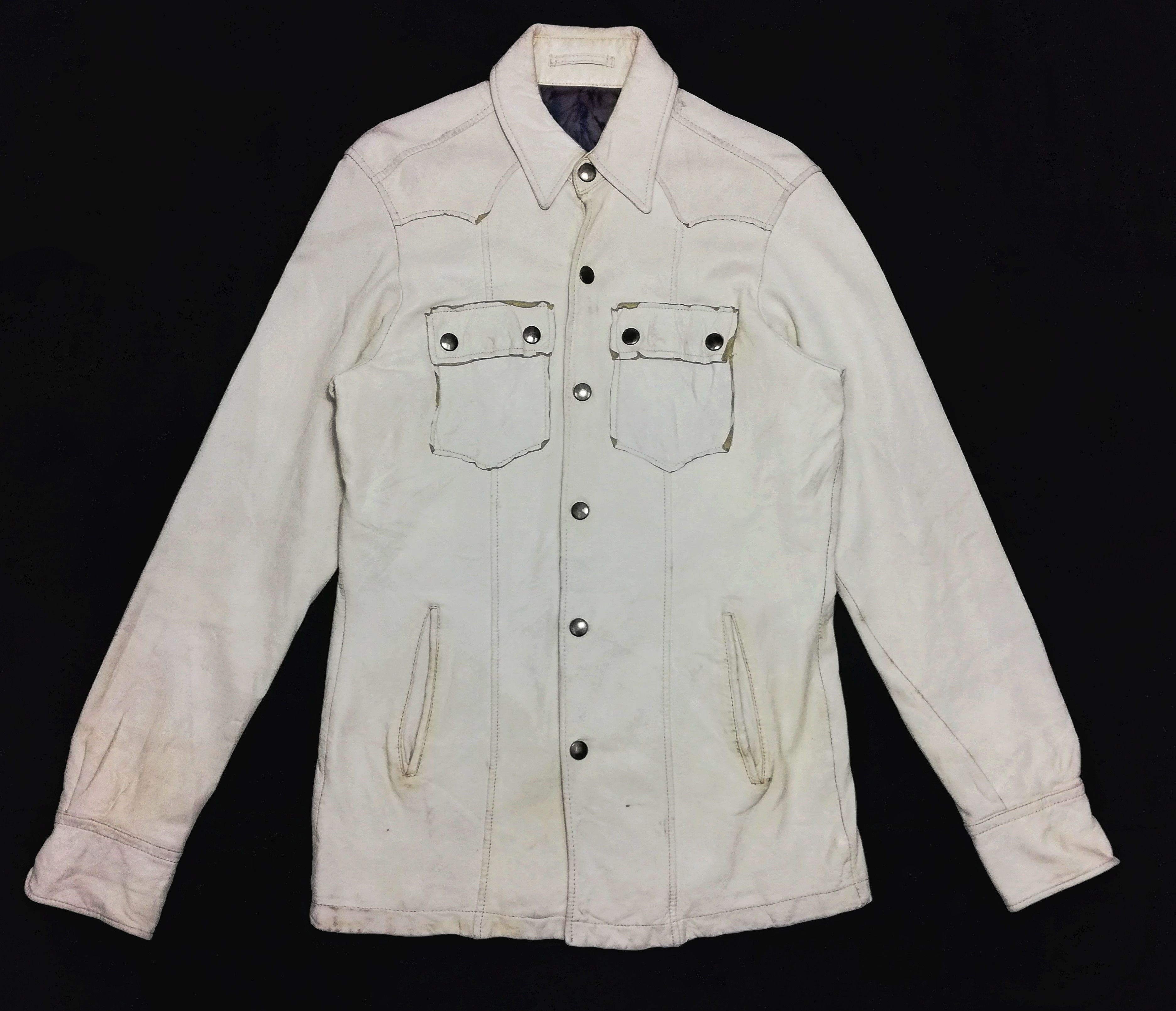 Designer × Japanese Brand 🔥Japanese Abahouse White Down Button Leather Jacket🔥 Size US S / EU 44-46 / 1 - 2 Thumbnail