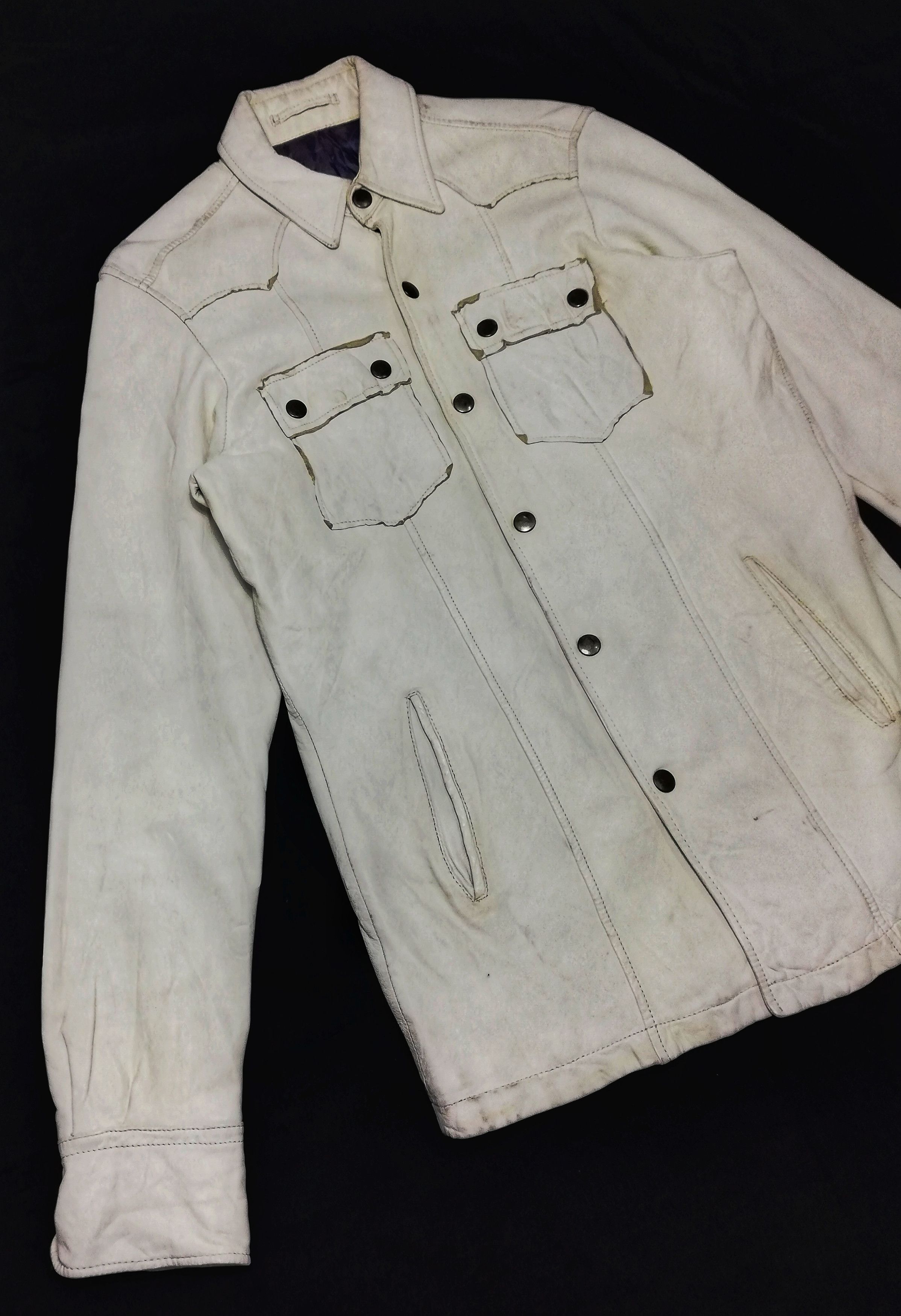 Designer × Japanese Brand 🔥Japanese Abahouse White Down Button Leather Jacket🔥 Size US S / EU 44-46 / 1 - 4 Thumbnail