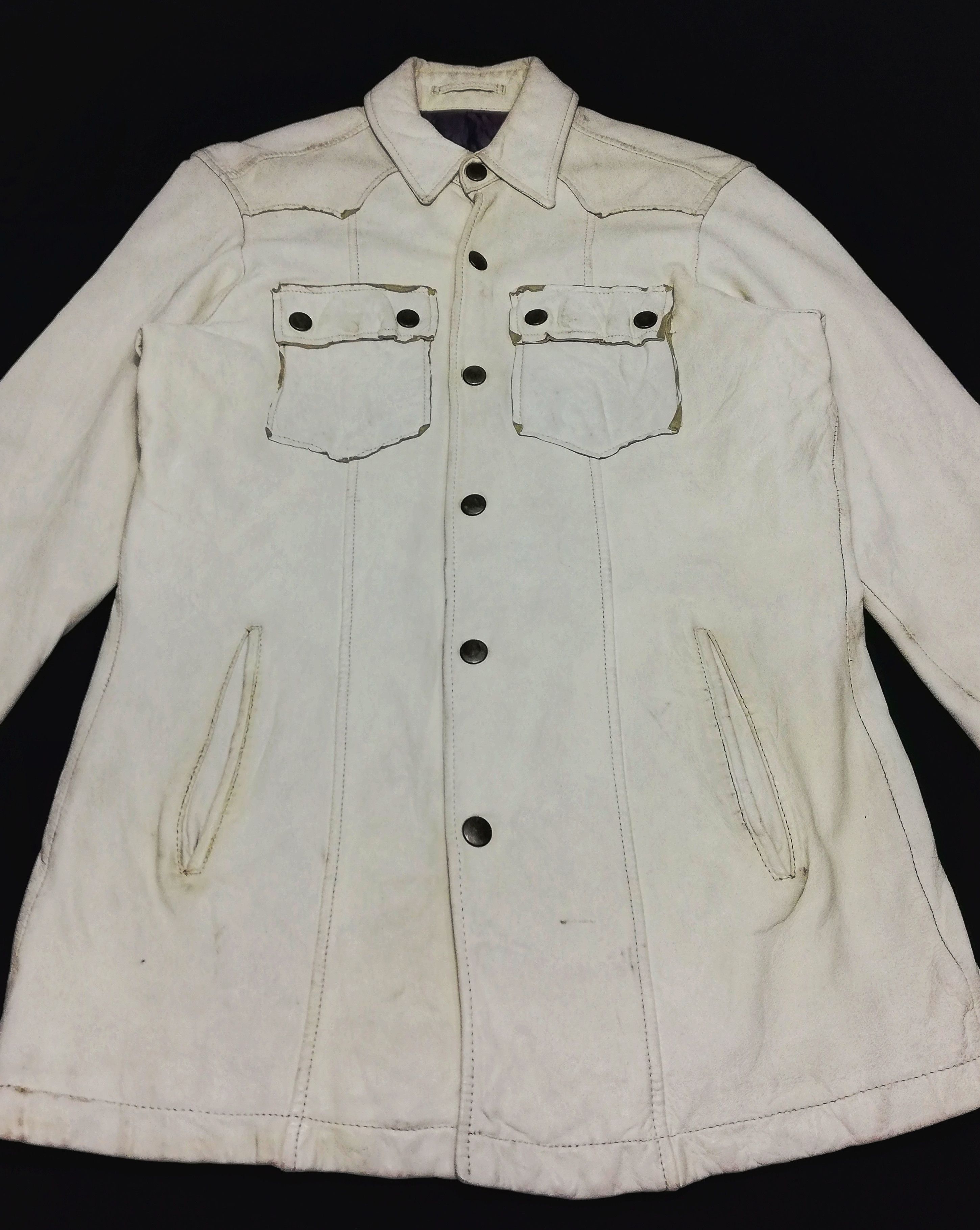 Designer × Japanese Brand 🔥Japanese Abahouse White Down Button Leather Jacket🔥 Size US S / EU 44-46 / 1 - 3 Thumbnail