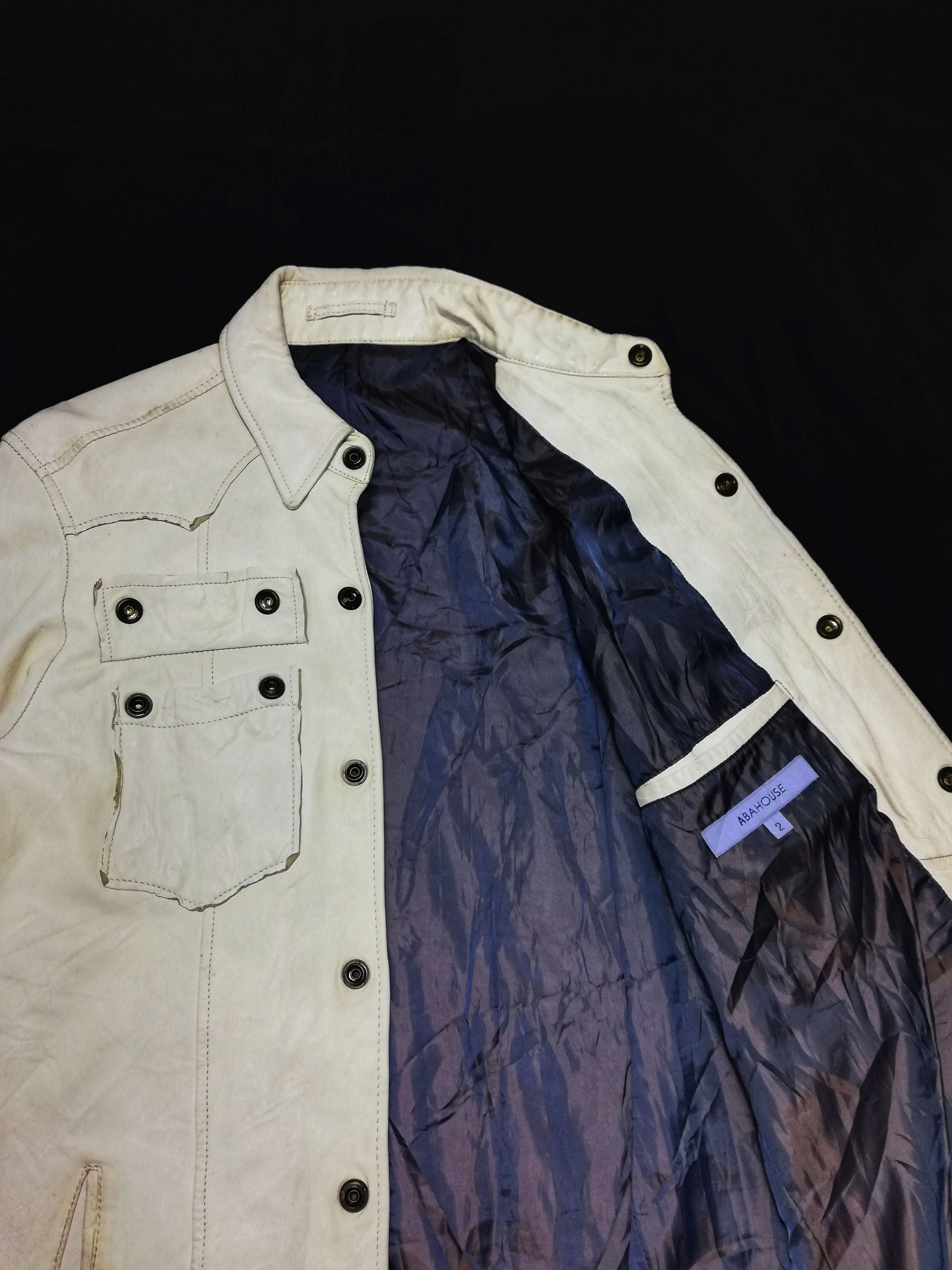 Designer × Japanese Brand 🔥Japanese Abahouse White Down Button Leather Jacket🔥 Size US S / EU 44-46 / 1 - 7 Thumbnail