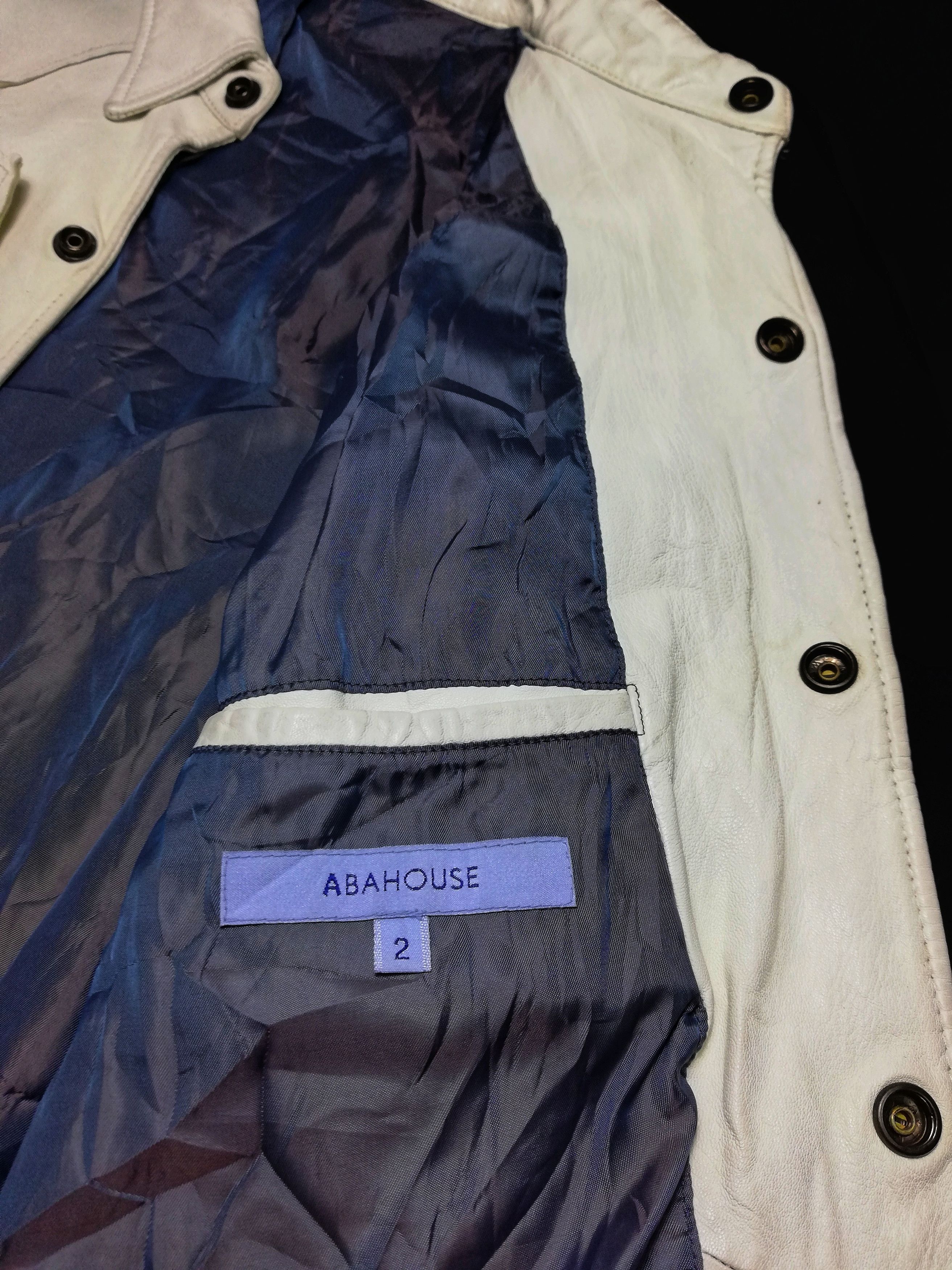 Designer × Japanese Brand 🔥Japanese Abahouse White Down Button Leather Jacket🔥 Size US S / EU 44-46 / 1 - 8 Thumbnail
