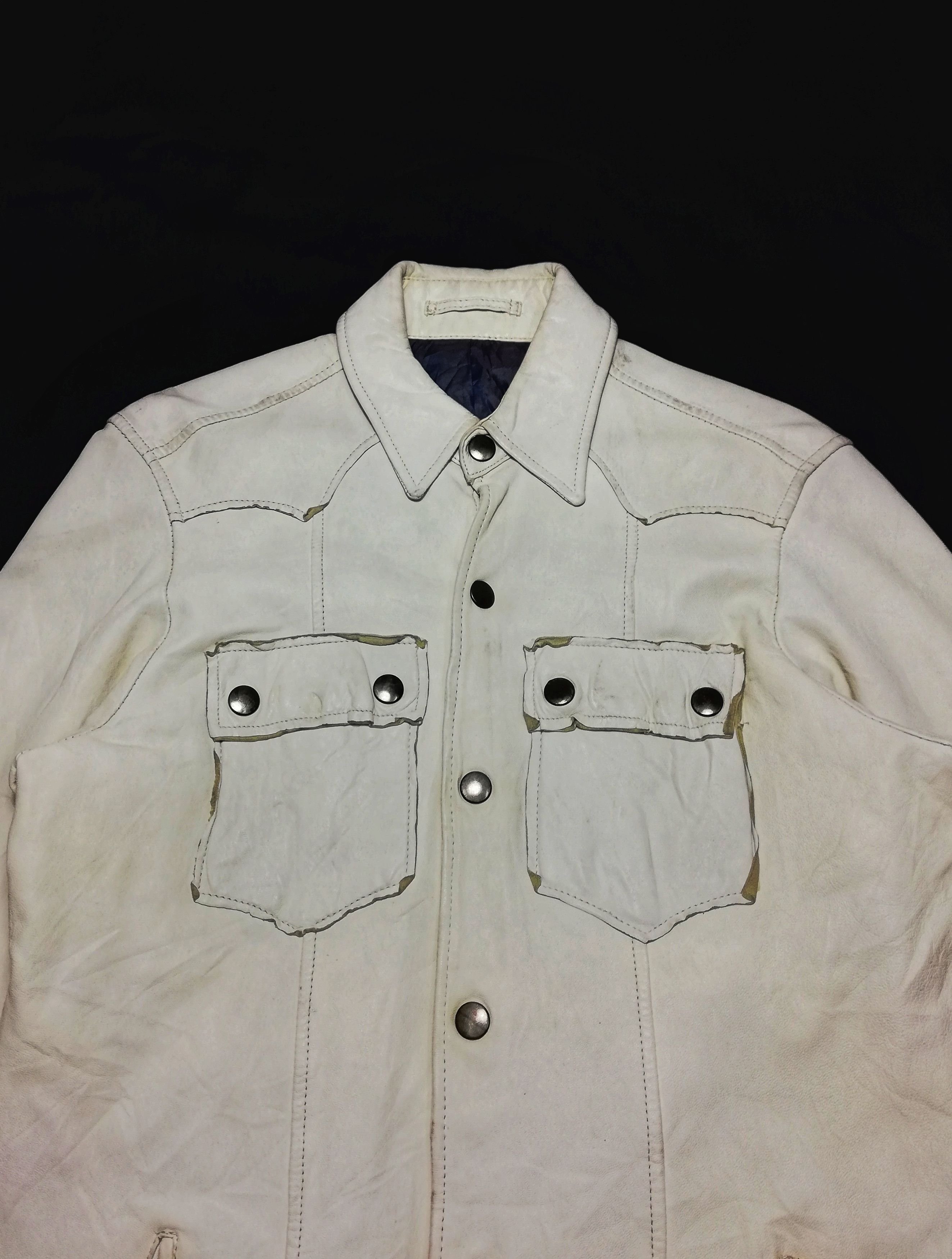 Designer × Japanese Brand 🔥Japanese Abahouse White Down Button Leather Jacket🔥 Size US S / EU 44-46 / 1 - 6 Thumbnail