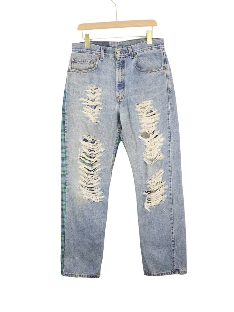 Levi's Made & Crafted RARE 505 LEVIʻS HYBRID DISTRESS Reconstructed Rebuild Denim Size US 31 - 2 Thumbnail