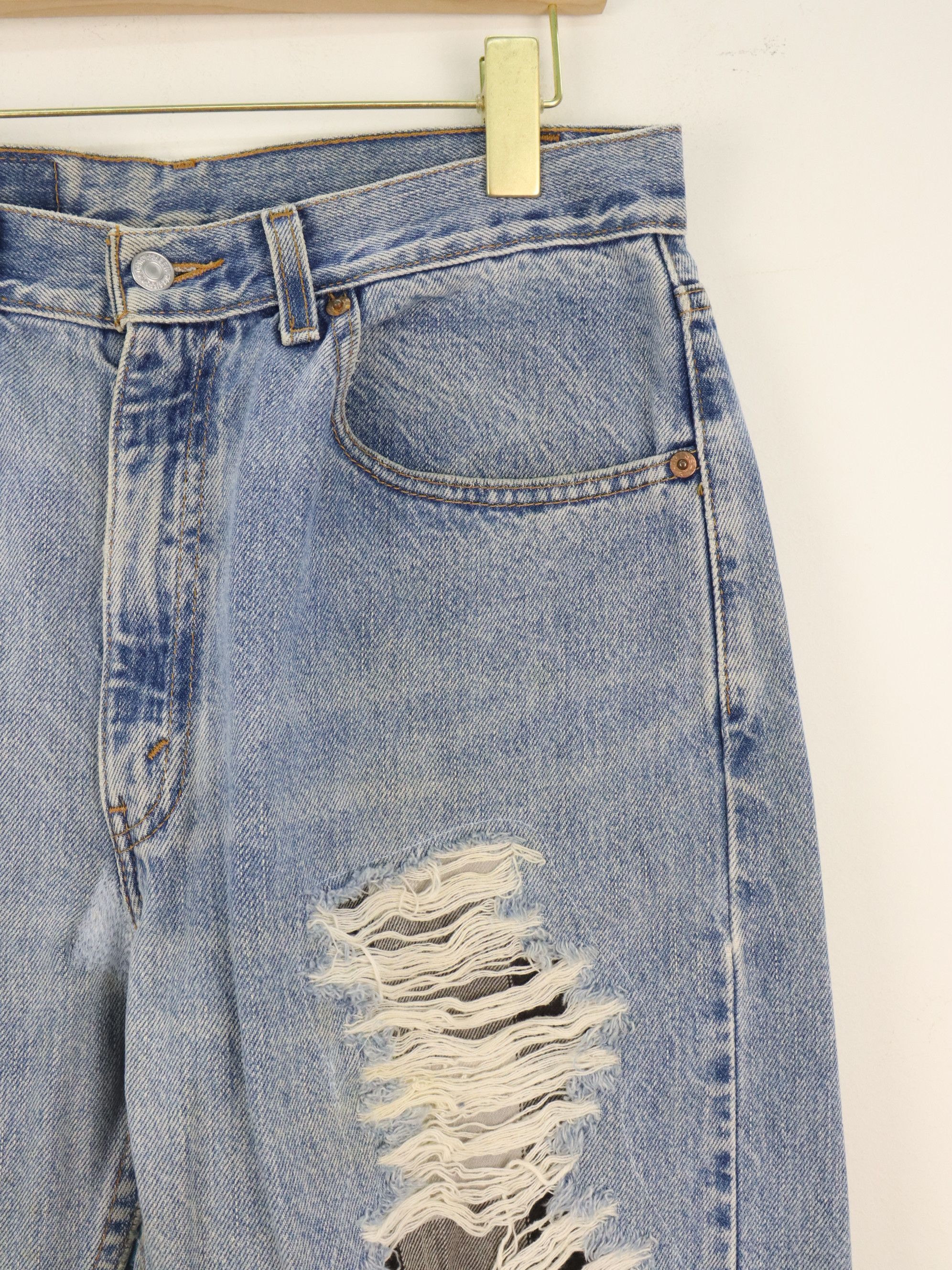Levi's Made & Crafted RARE 505 LEVIʻS HYBRID DISTRESS Reconstructed Rebuild Denim Size US 31 - 5 Thumbnail