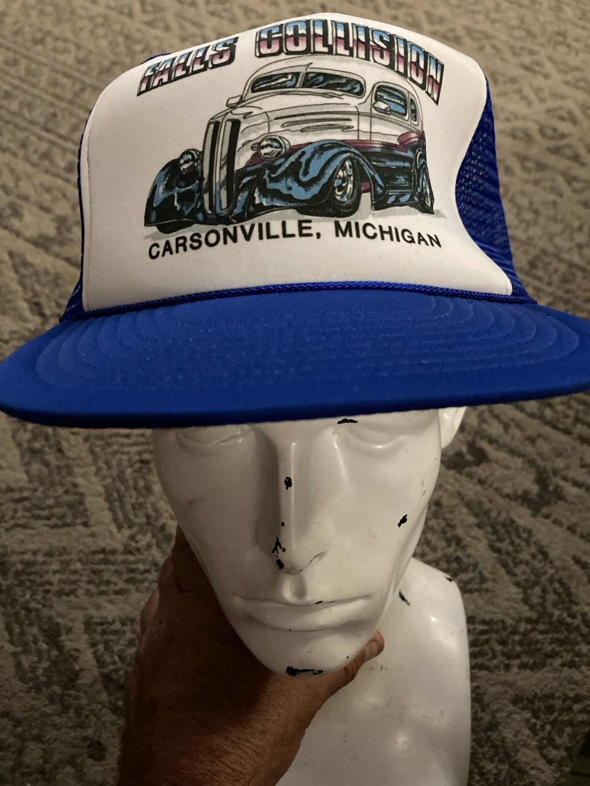 Vintage Falls Collision Carsonville Michigan Trucker Snapback hat 🇺🇸🔥 Size ONE SIZE - 3 Thumbnail