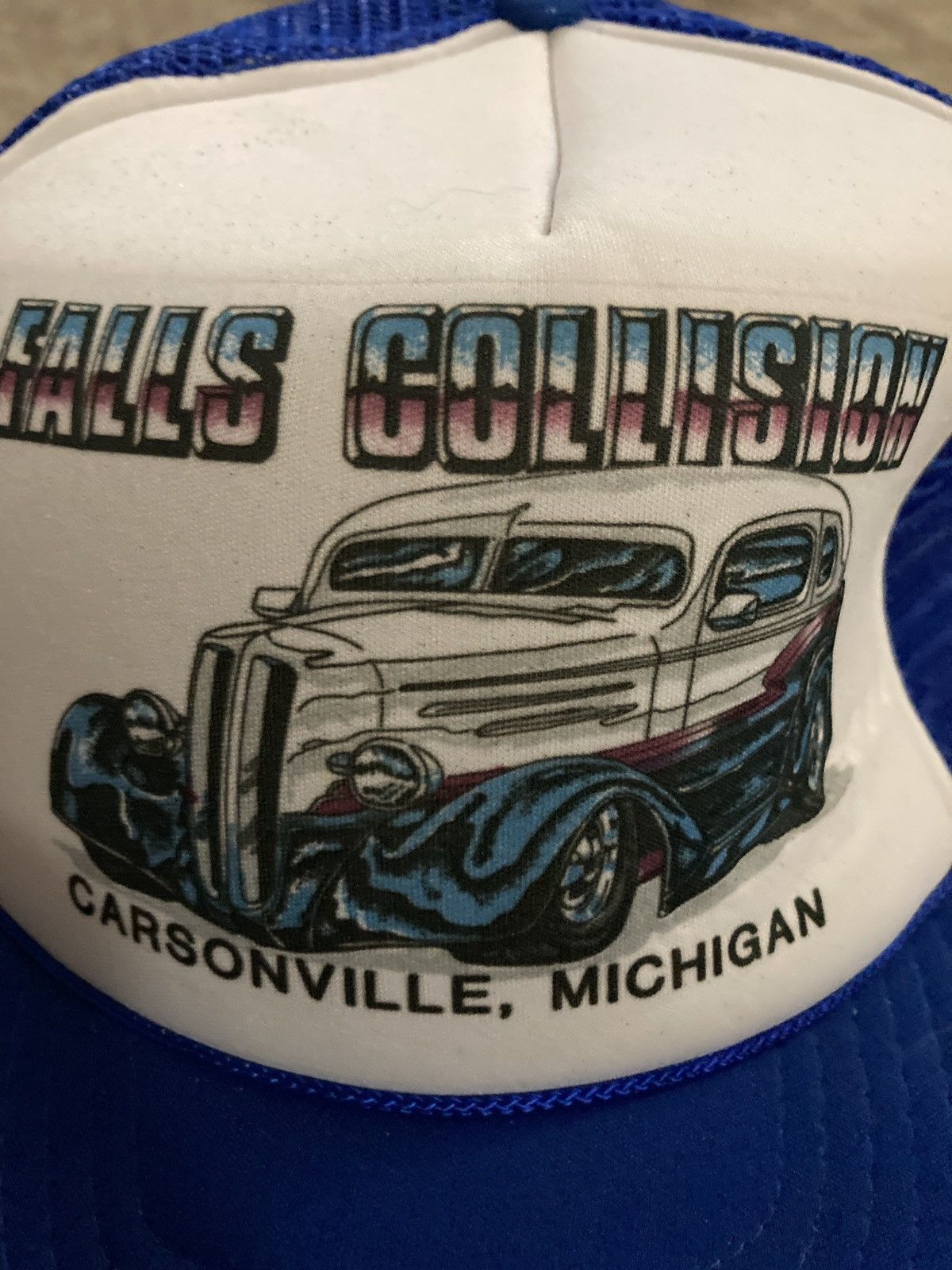 Vintage Falls Collision Carsonville Michigan Trucker Snapback hat 🇺🇸🔥 Size ONE SIZE - 2 Thumbnail
