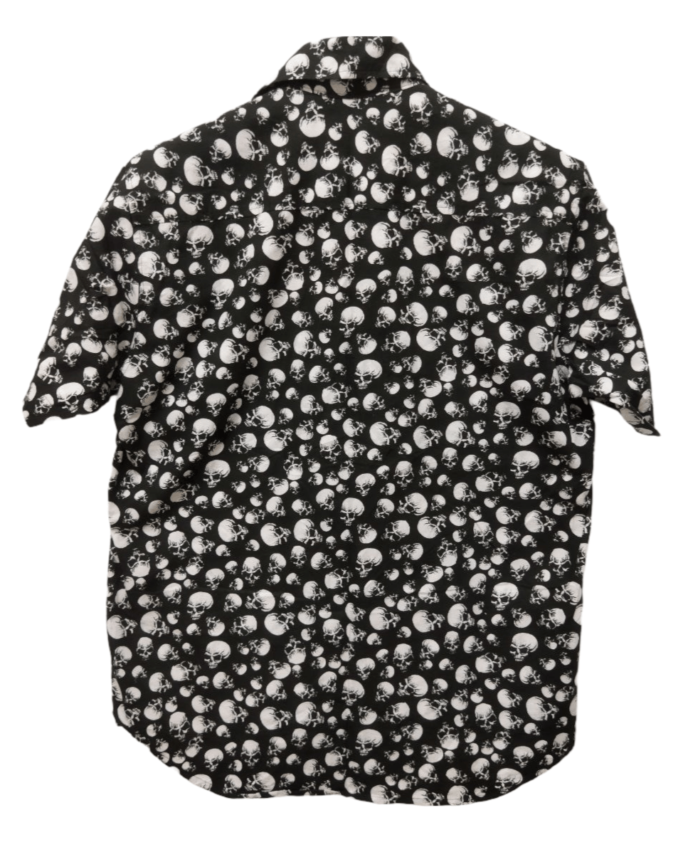 Japanese Brand Japanese Yama50 Skull Overprint Shirt - Size 2 Size US M / EU 48-50 / 2 - 3 Thumbnail