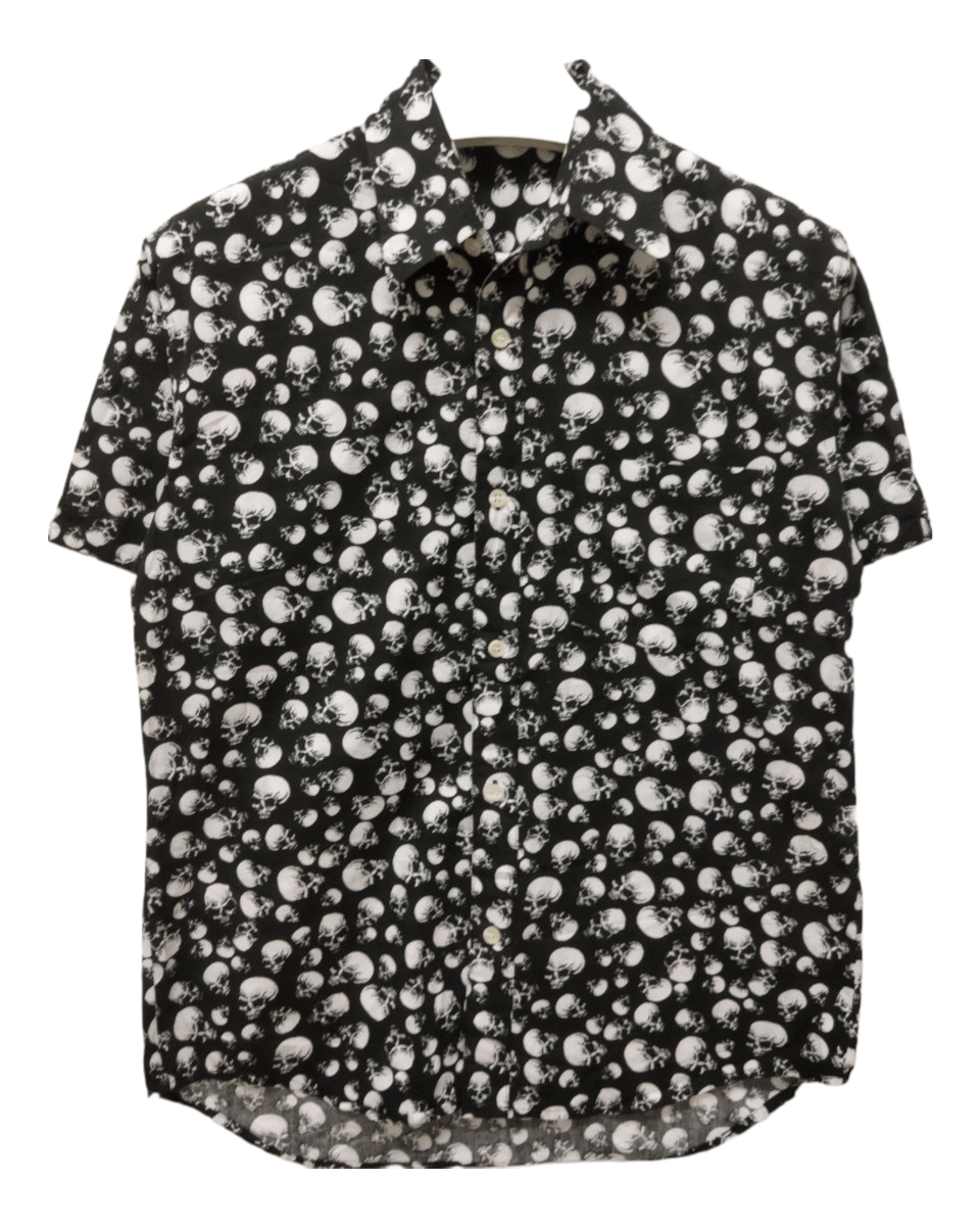 Japanese Brand Japanese Yama50 Skull Overprint Shirt - Size 2 Size US M / EU 48-50 / 2 - 1 Thumbnail
