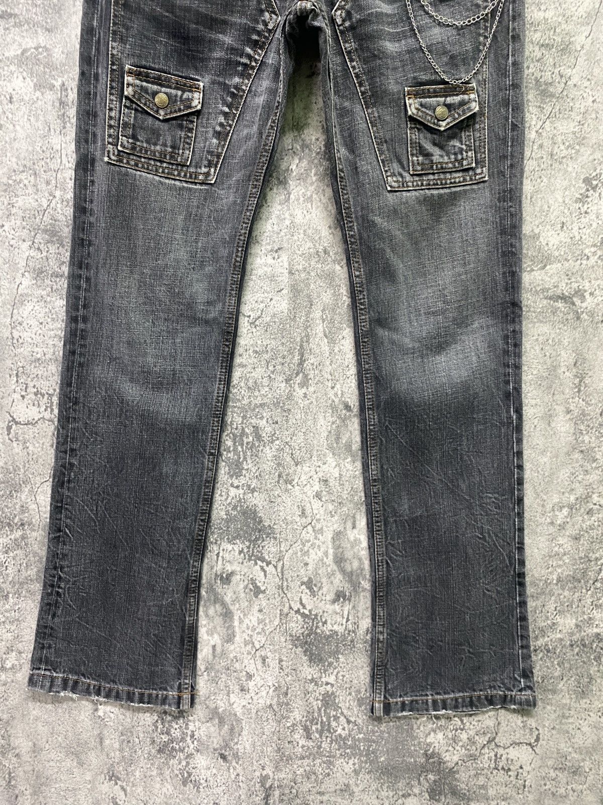 Designer × Japanese Brand RATTLE TRAP Multipocket Double Tight Flare Low Rise Denim Size US 30 / EU 46 - 10 Thumbnail