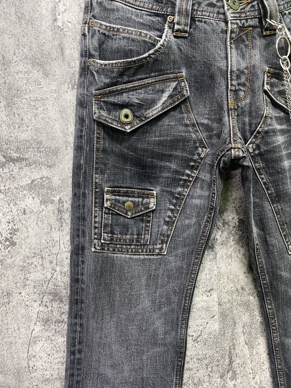 Designer × Japanese Brand RATTLE TRAP Multipocket Double Tight Flare Low Rise Denim Size US 30 / EU 46 - 6 Thumbnail