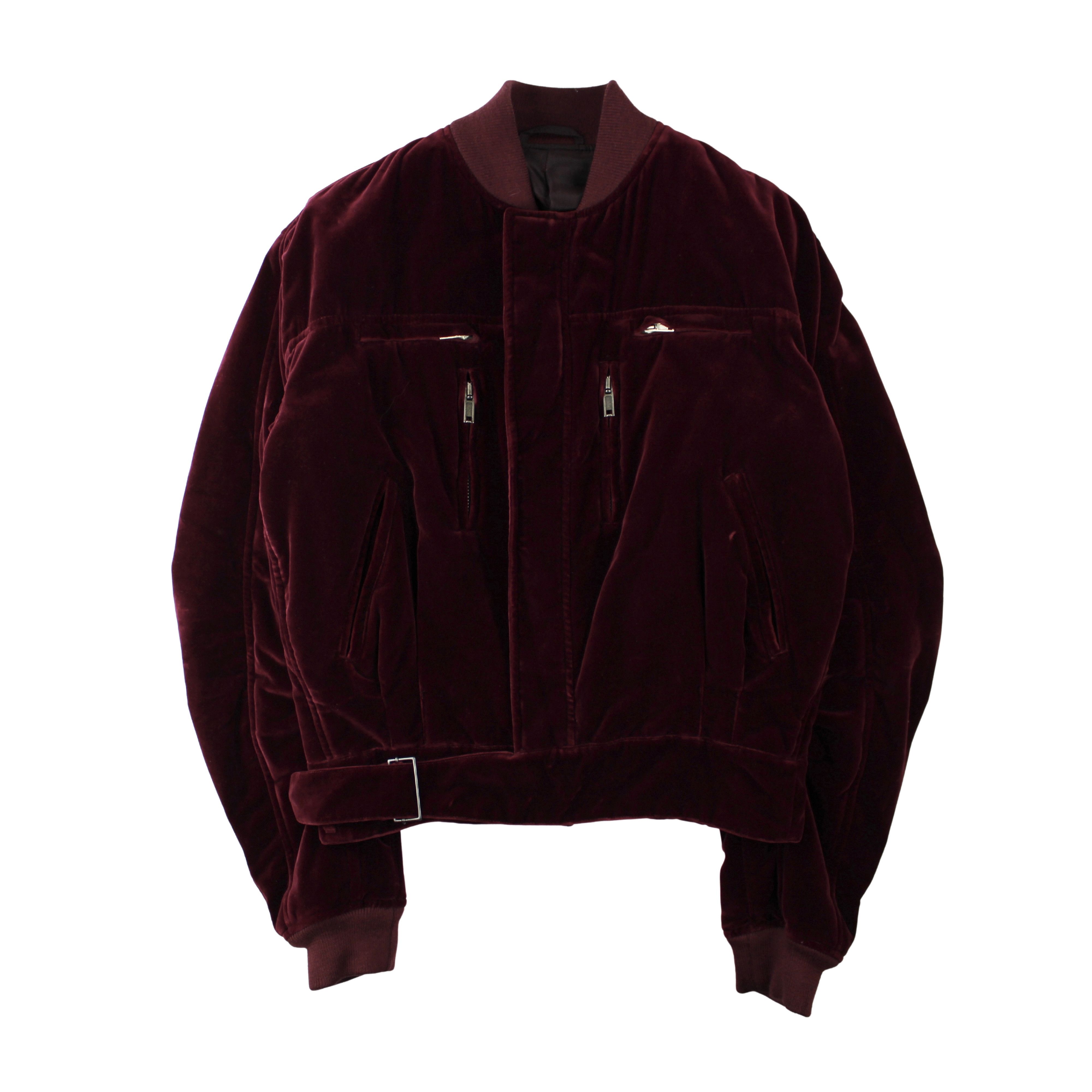 Haider Ackermann Haider Ackermann FW15 Burgundy Velvet Bomber Size US M / EU 48-50 / 2 - 2 Thumbnail