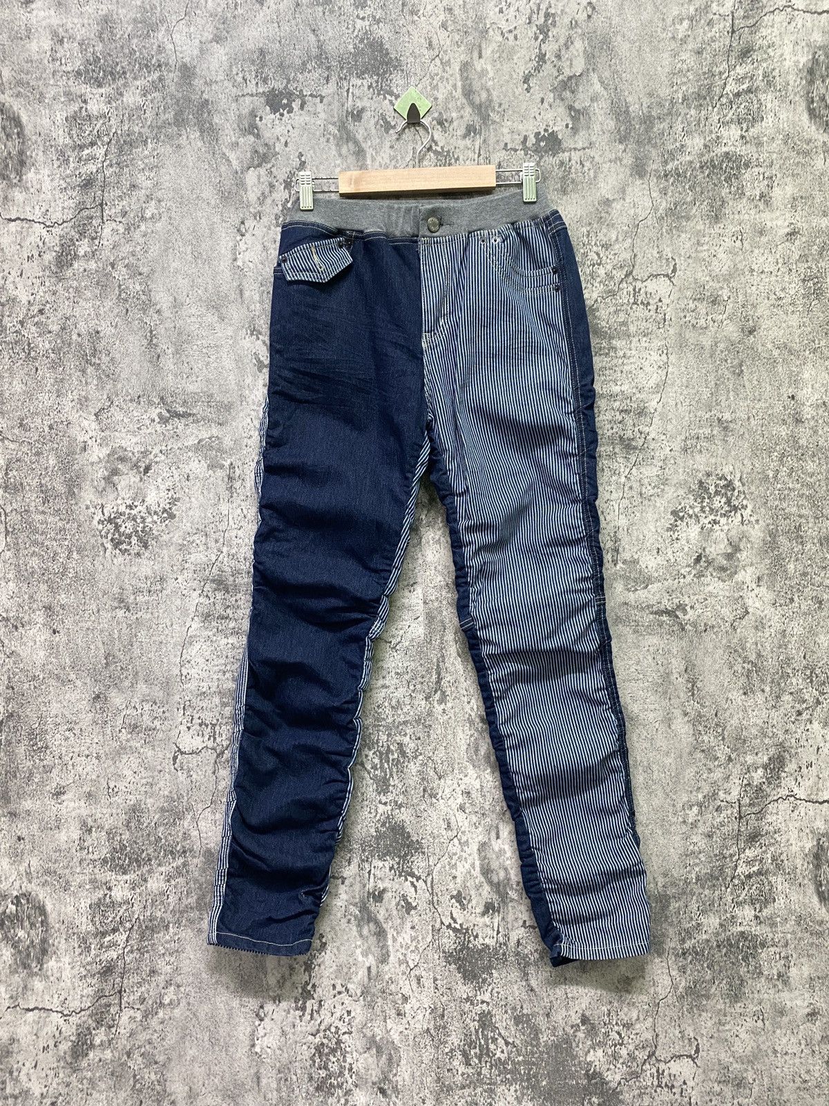 MARINE LIME Hybrid Jean Jogger Drawstring Stacked Pants