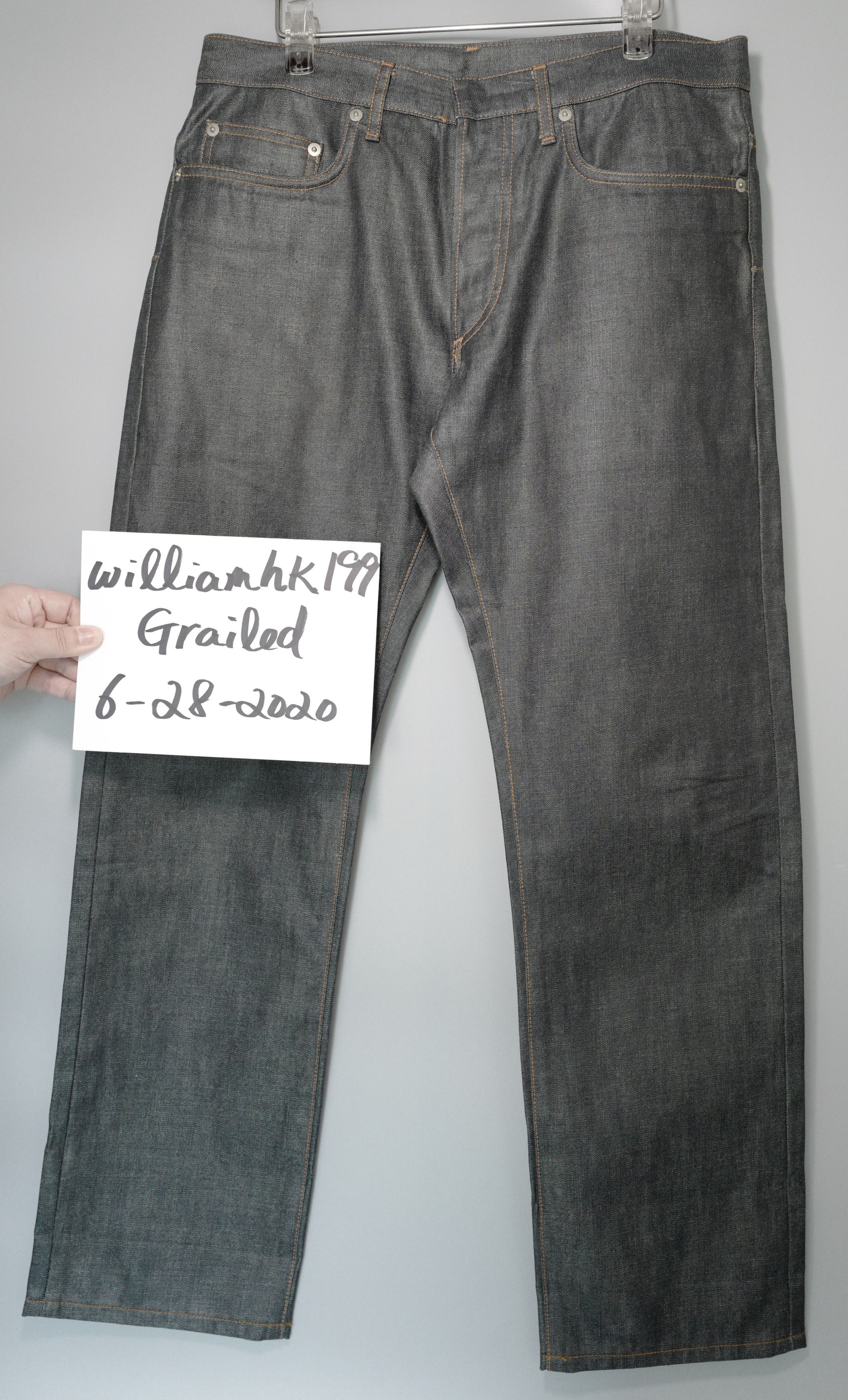image of Dior Homme By Hedi Slimane Wax Coating Jeans in Dark Navy, Men's (Size 31)