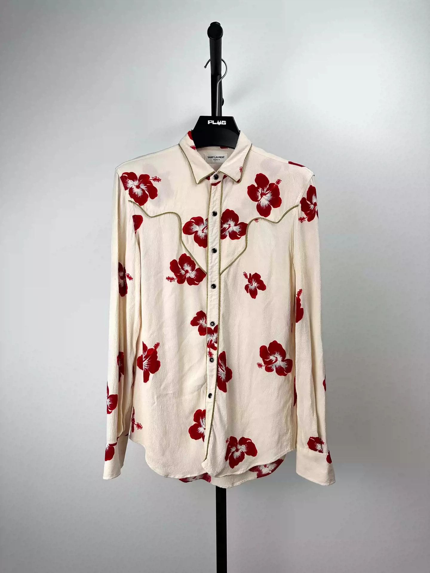 Saint Laurent Paris Saint Laurent Hibiscus Blouse Size US L / EU 52-54 / 3 - 1 Thumbnail