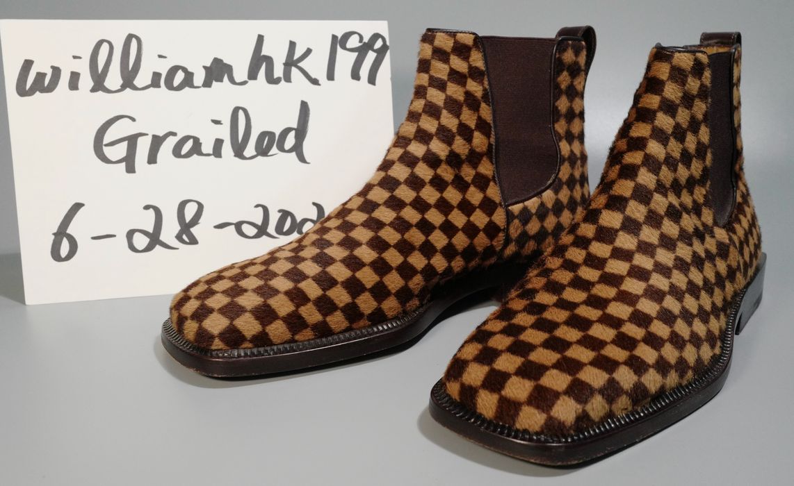 Louis Vuitton boots in damier ebene calf-hair