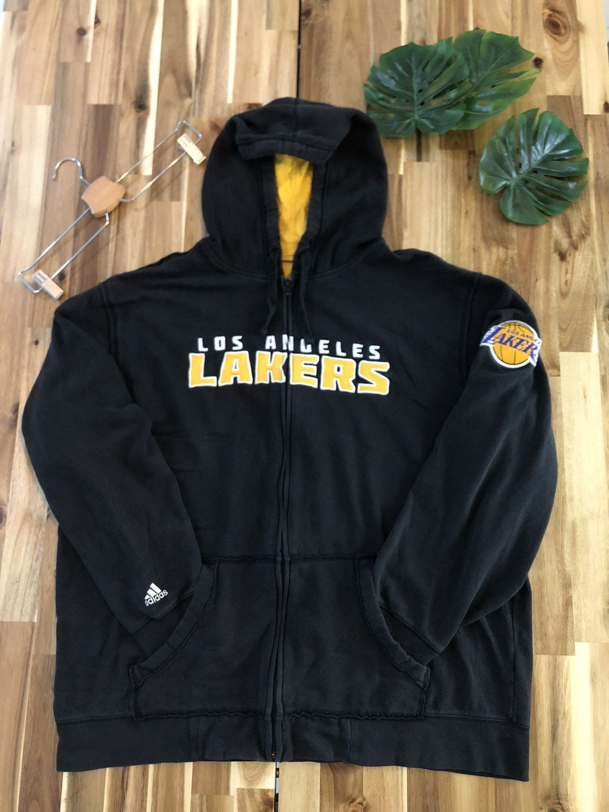 image of Sa12 Los Angeles Lakers X Adidas Hoodies in Black, Men's (Size 2XL)