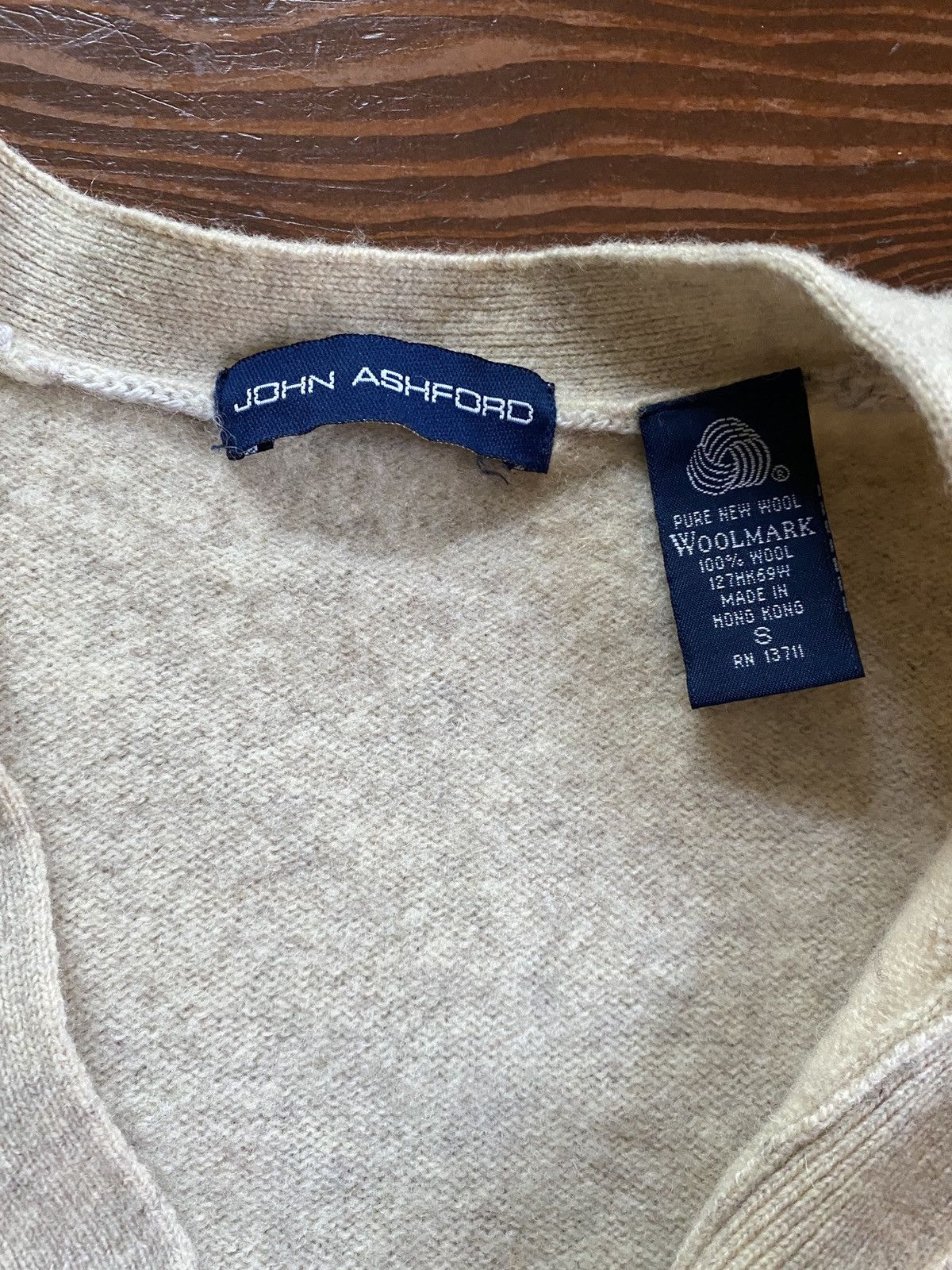 John Ashford × Vintage Vintage 80’s John Ashford Cream Wool Knit Cardigan Size US S / EU 44-46 / 1 - 3 Thumbnail