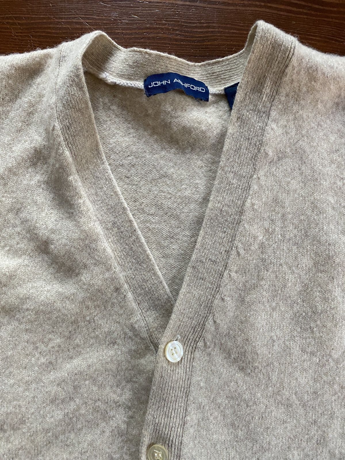 John Ashford × Vintage Vintage 80’s John Ashford Cream Wool Knit Cardigan Size US S / EU 44-46 / 1 - 5 Thumbnail