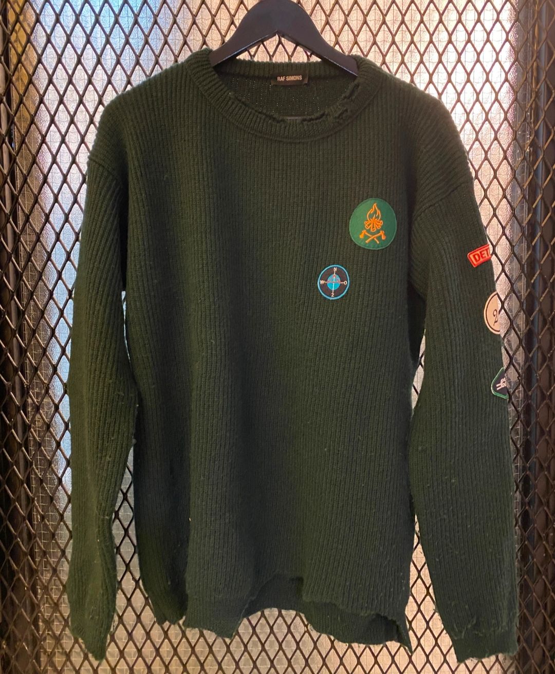 Pre-owned Raf Simons Patch Sweater In Green