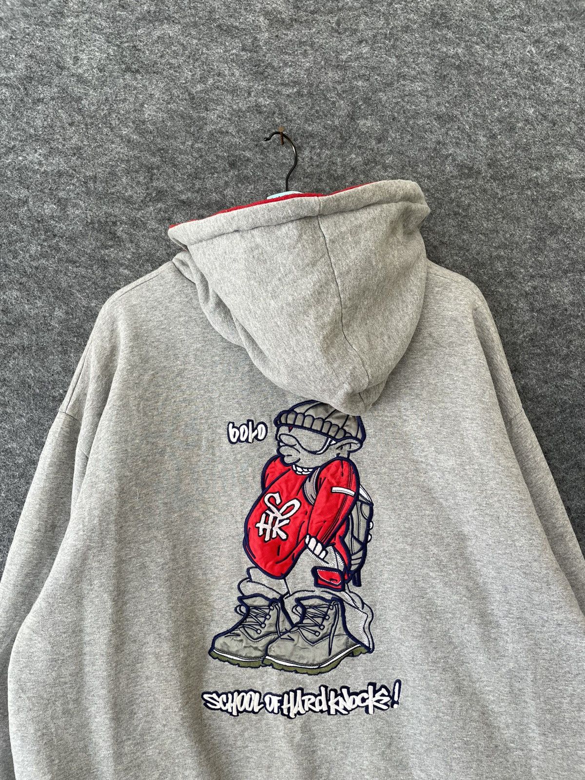 Vintage Y2K SCHOOL OF HARD KNOCKS REVERSIBLE HOODIE Size US XXL / EU 58 / 5 - 5 Thumbnail