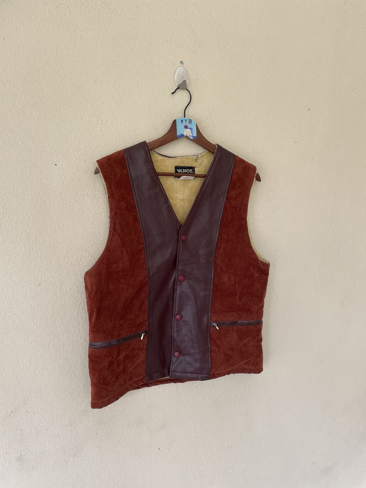 Japanese Brand × Vintage VINTAGE ALIANTAS SHEARLING VEST Size US L / EU 52-54 / 3 - 2 Thumbnail