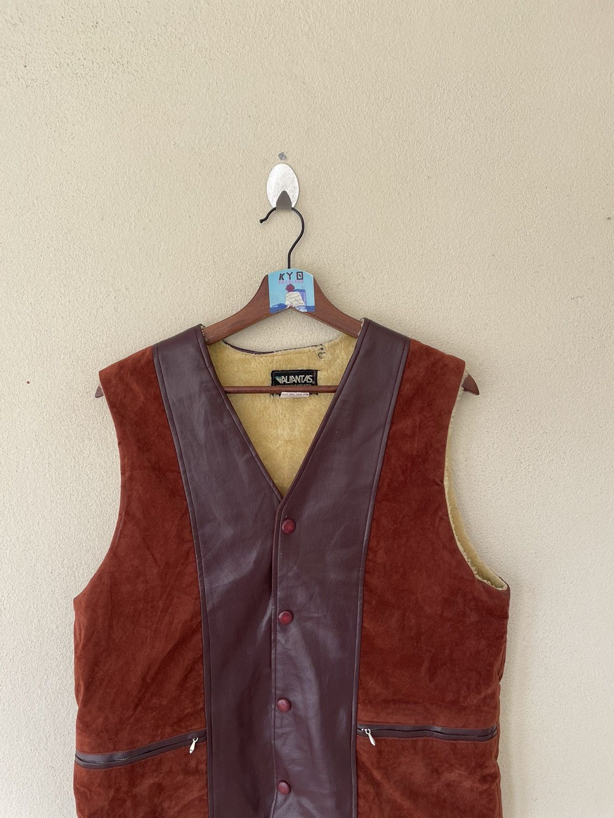 Japanese Brand × Vintage VINTAGE ALIANTAS SHEARLING VEST Size US L / EU 52-54 / 3 - 3 Thumbnail