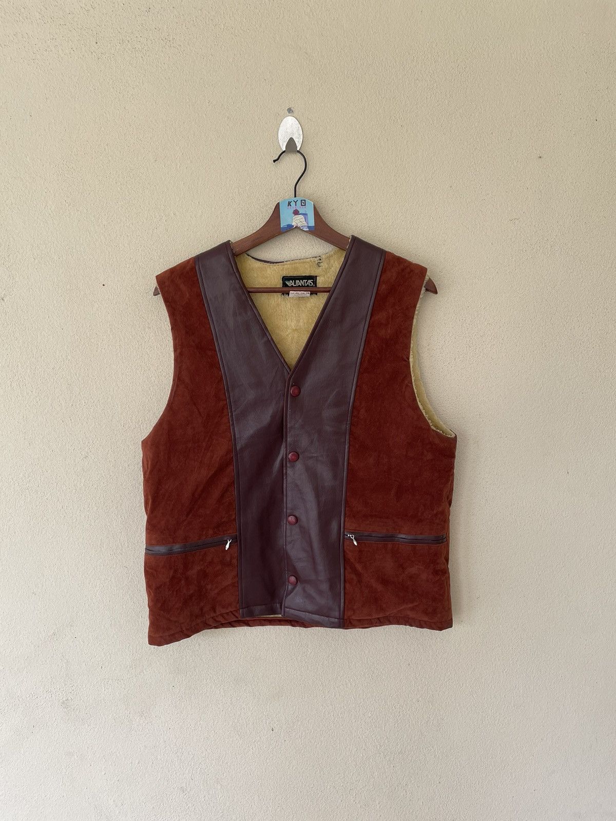 Japanese Brand × Vintage VINTAGE ALIANTAS SHEARLING VEST Size US L / EU 52-54 / 3 - 1 Thumbnail
