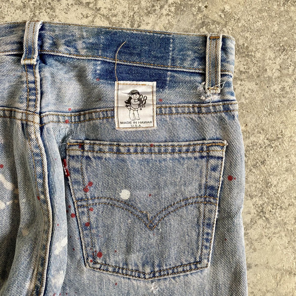 Levi's Vintage 90's Levi's 501 x 88 Tees Splatter Ripped Jeans Size US 30 / EU 46 - 17 Thumbnail