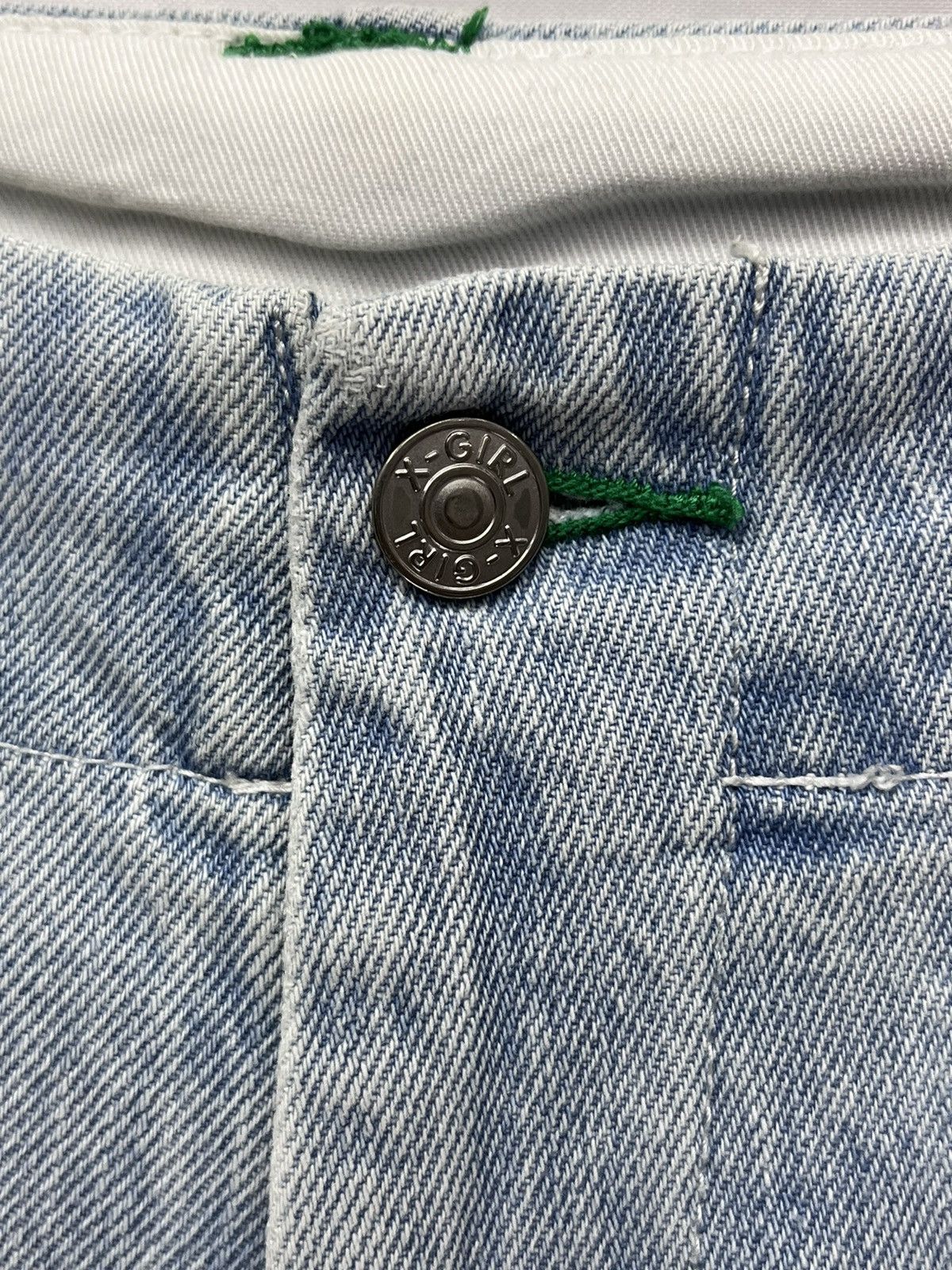 Twisted X 🔥Vtg X-GIRL Japan Bondage Velcro Hip Hop Skate Baggy Denim Size US 27 - 10 Thumbnail