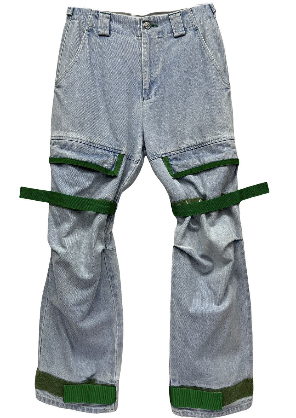 Twisted X 🔥Vtg X-GIRL Japan Bondage Velcro Hip Hop Skate Baggy Denim Size US 27 - 1 Thumbnail