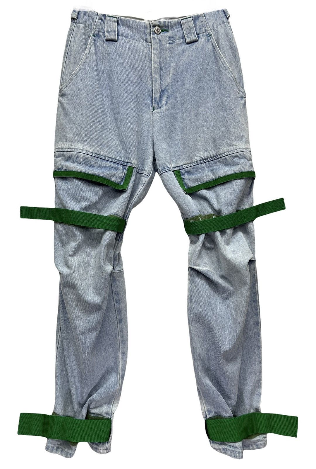 Twisted X 🔥Vtg X-GIRL Japan Bondage Velcro Hip Hop Skate Baggy Denim Size US 27 - 7 Thumbnail