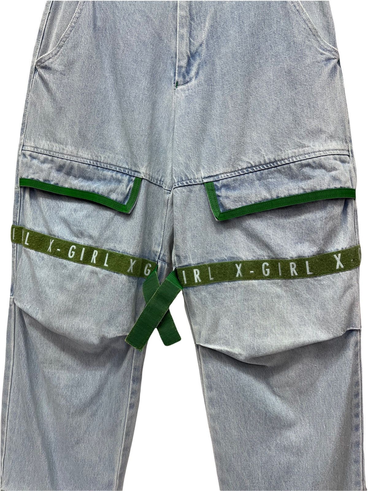 Twisted X 🔥Vtg X-GIRL Japan Bondage Velcro Hip Hop Skate Baggy Denim Size US 27 - 3 Thumbnail