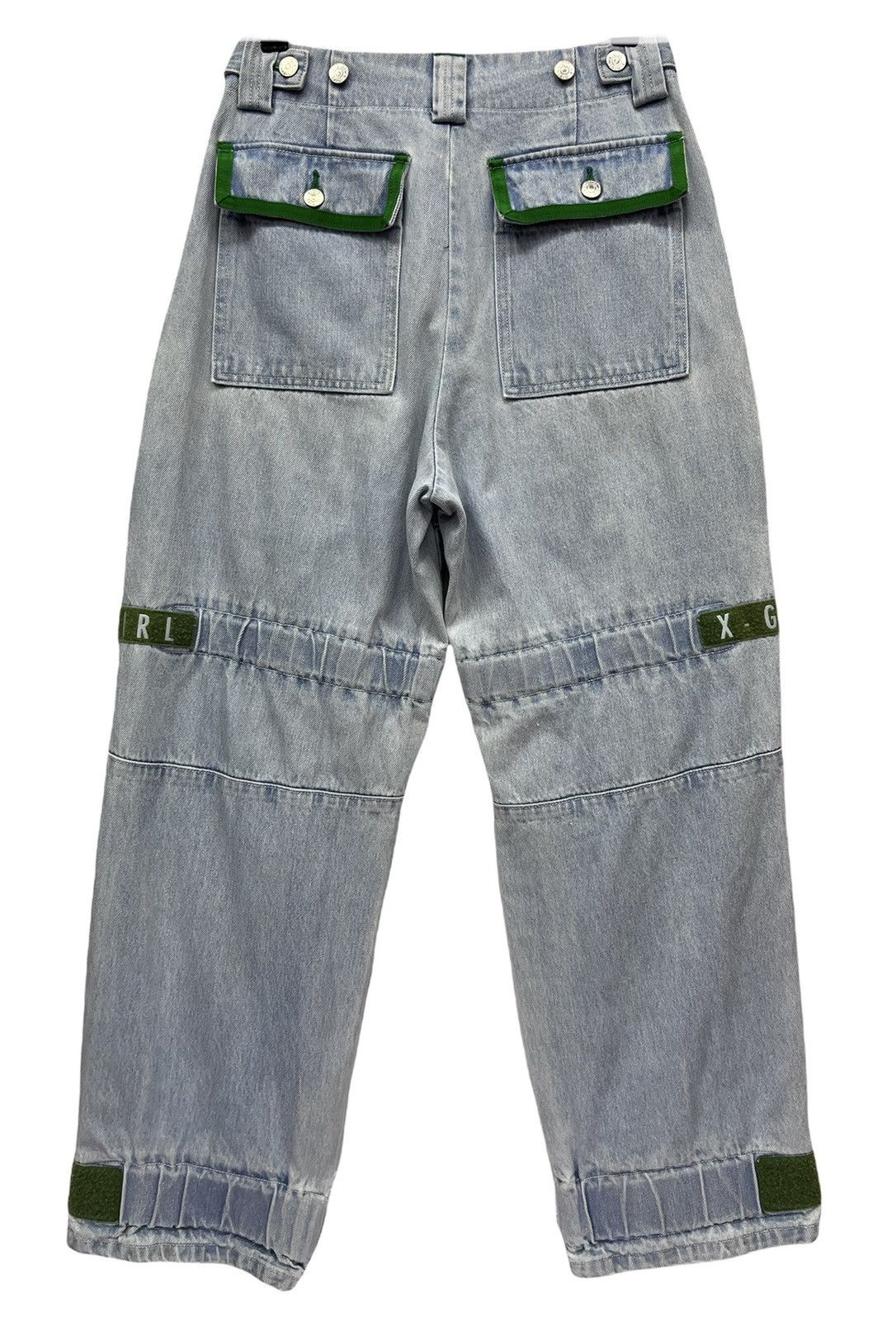 Twisted X 🔥Vtg X-GIRL Japan Bondage Velcro Hip Hop Skate Baggy Denim Size US 27 - 11 Thumbnail