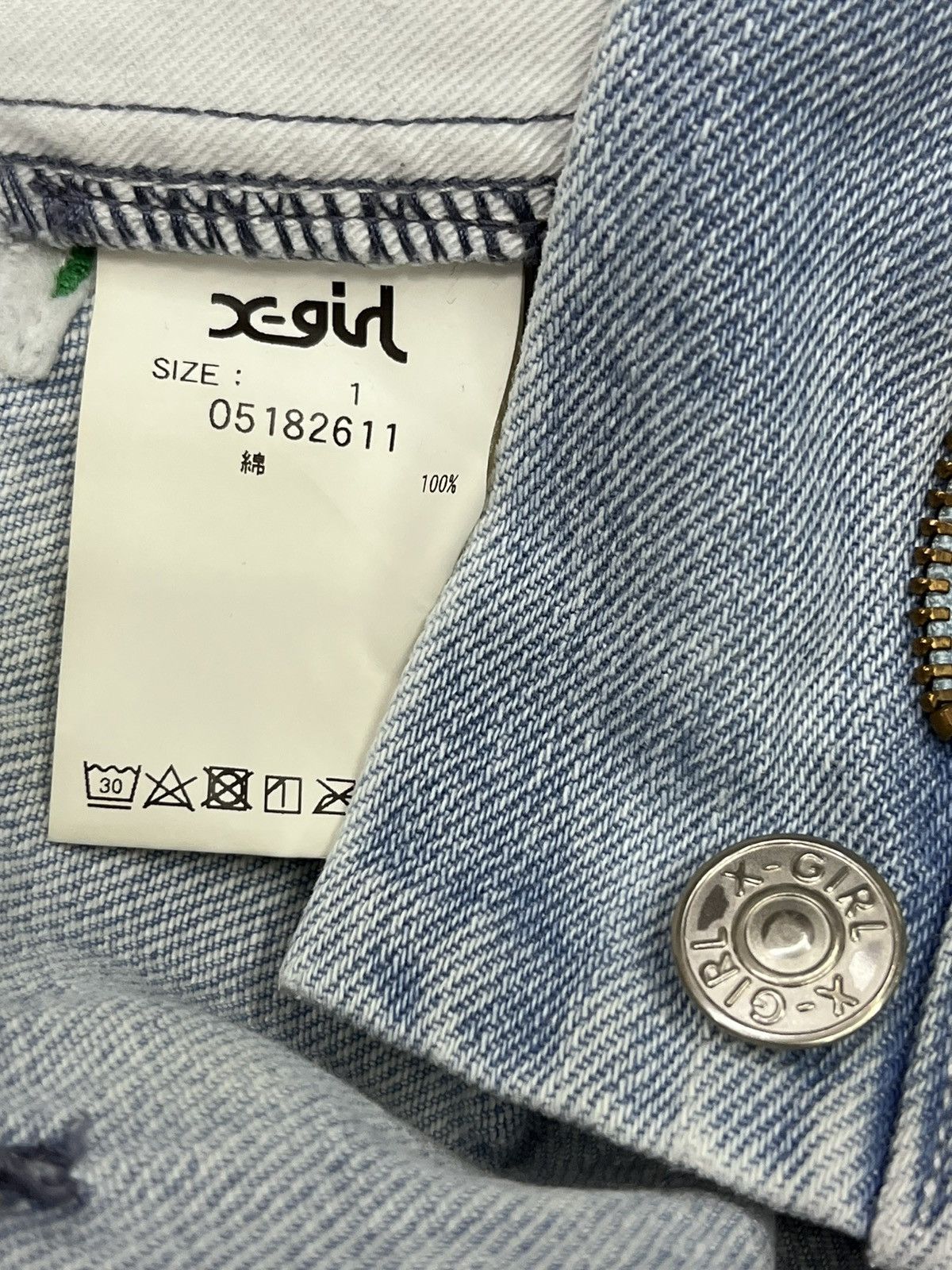 Twisted X 🔥Vtg X-GIRL Japan Bondage Velcro Hip Hop Skate Baggy Denim Size US 27 - 13 Thumbnail