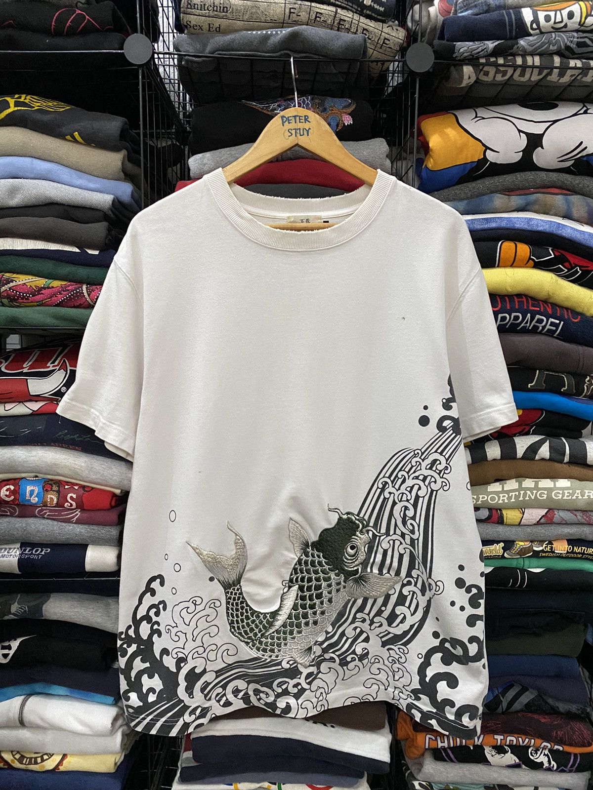Vintage VINTAGE JAPANESSE DOMESTIC EMBROIDERY FISH T-SHIRT Size US XL / EU 56 / 4 - 3 Thumbnail