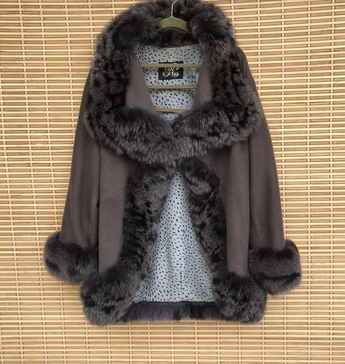 Japanese Brand × Karl Kani Karl Kani Mink Fur Cape cloak Coat Wool unbuttomed Size US L / EU 52-54 / 3 - 2 Thumbnail