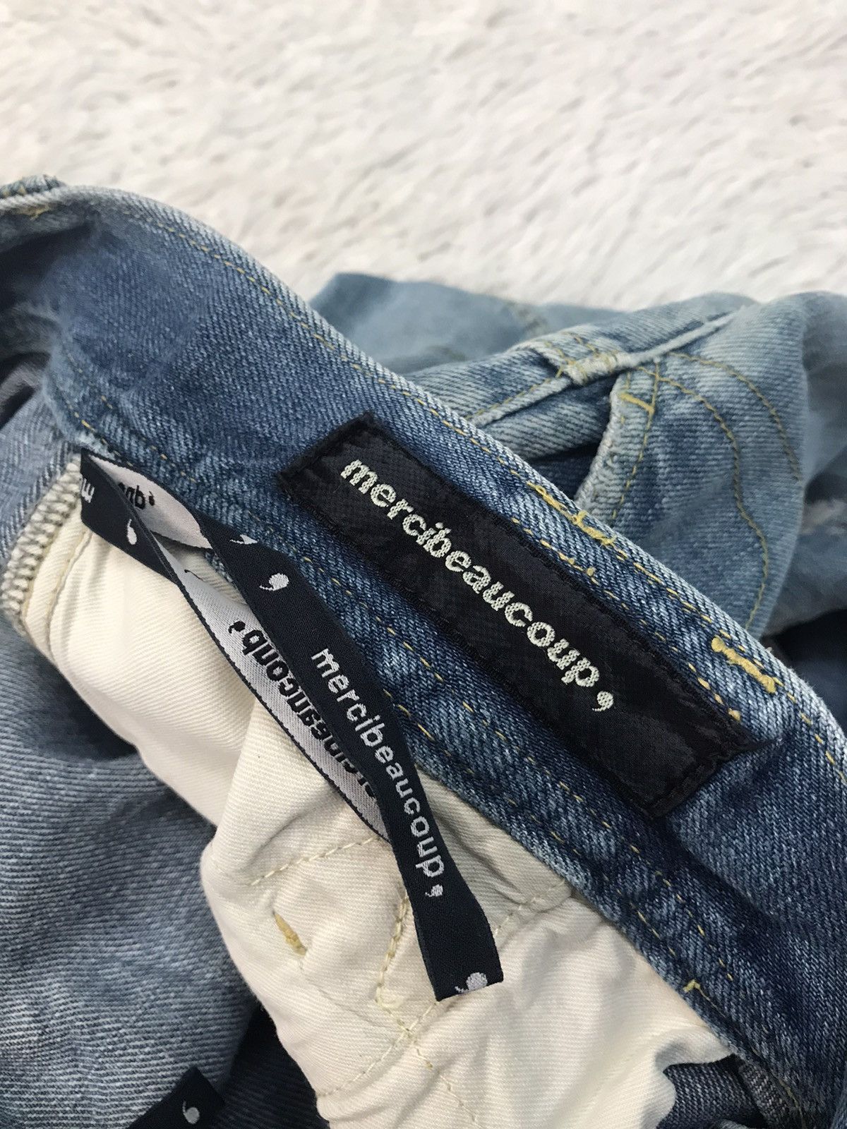 mercibeaucoup RARE Mercibeaucoup Issey Miyake Patches Denim Pant Size US 31 - 22 Thumbnail