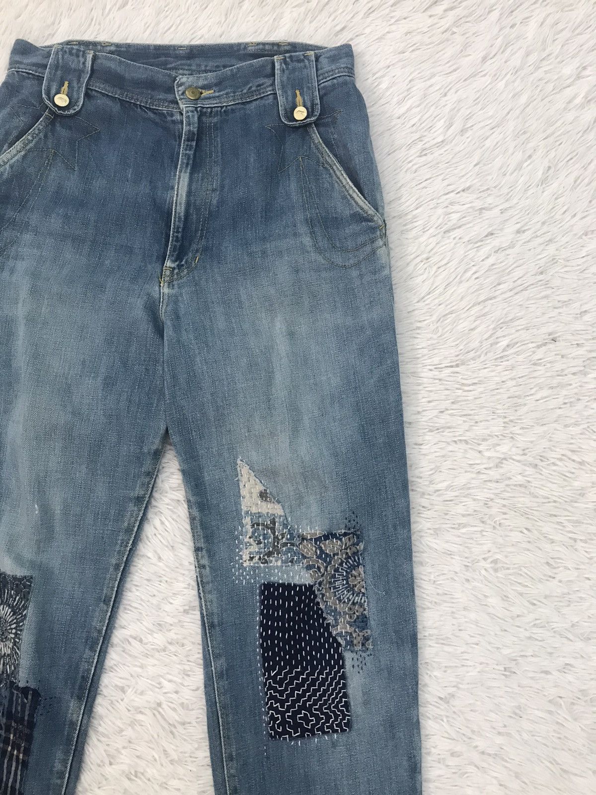 mercibeaucoup RARE Mercibeaucoup Issey Miyake Patches Denim Pant Size US 31 - 5 Thumbnail